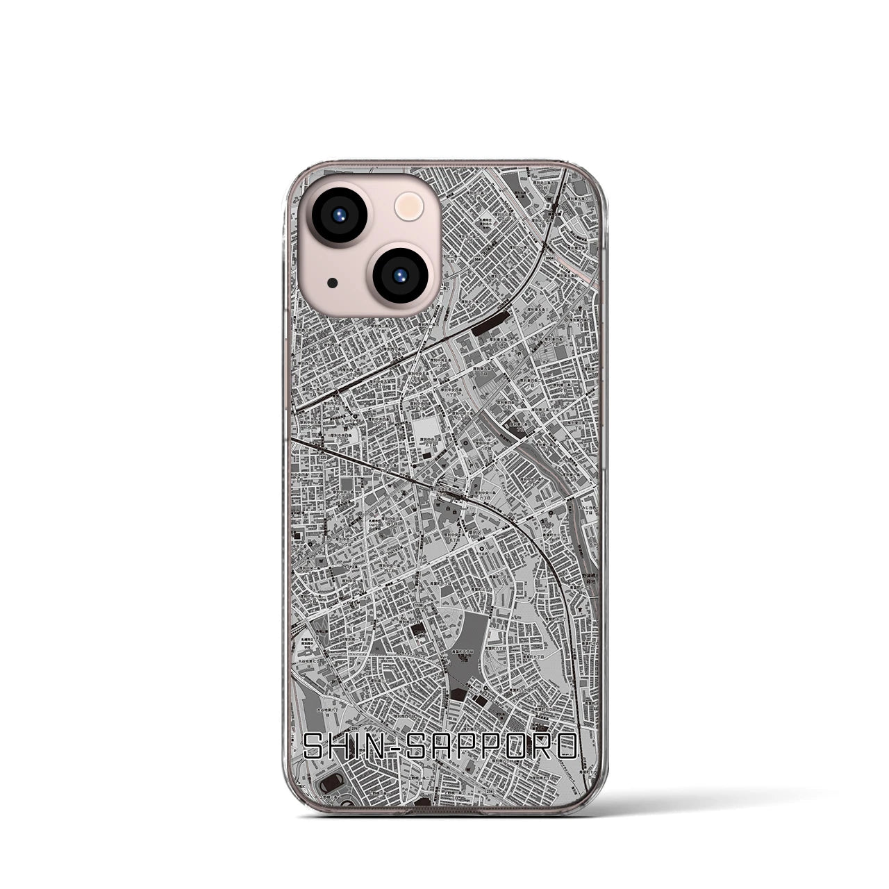 【新札幌(北海道)】地図柄iPhoneケース(クリアタイプ)