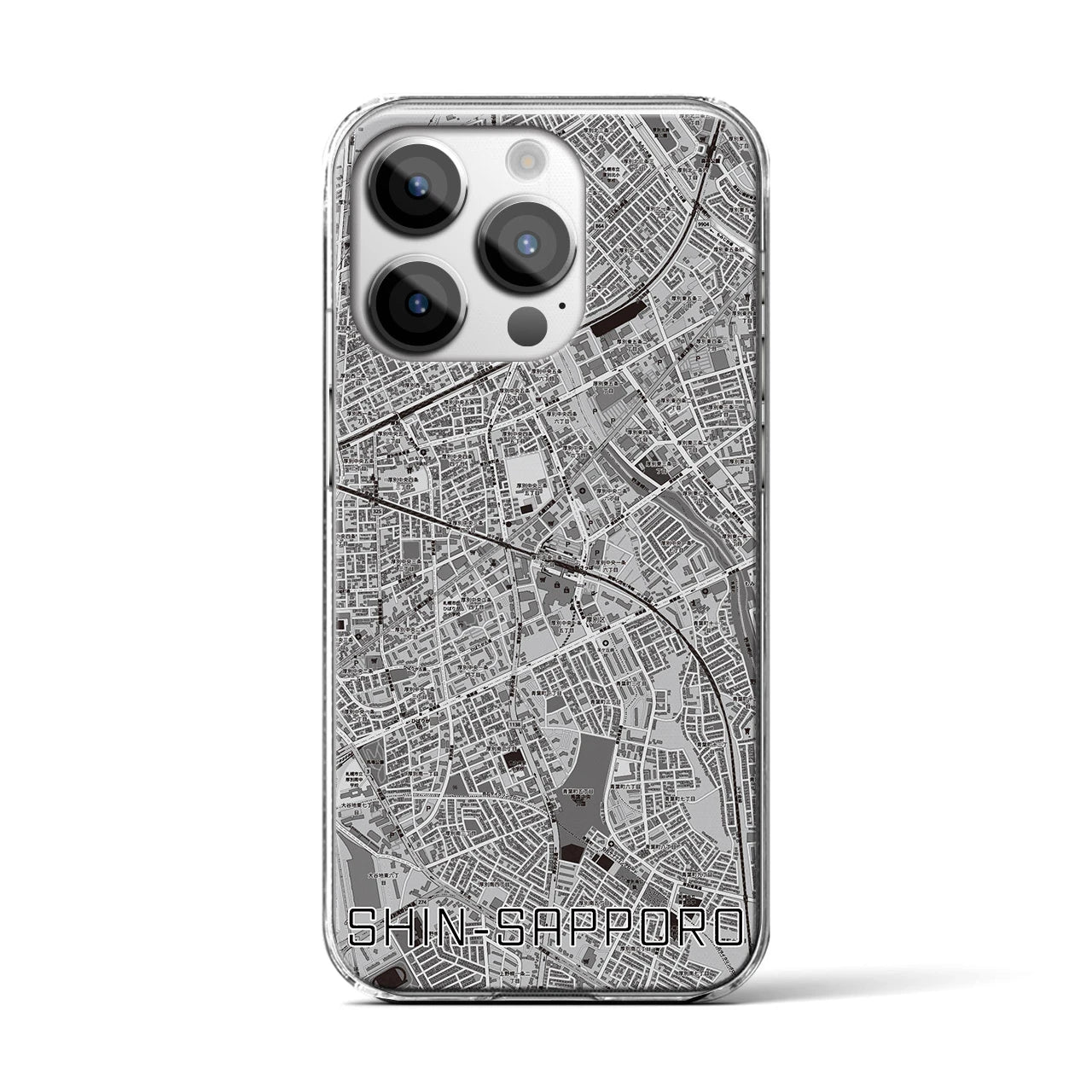 【新札幌(北海道)】地図柄iPhoneケース(クリアタイプ)