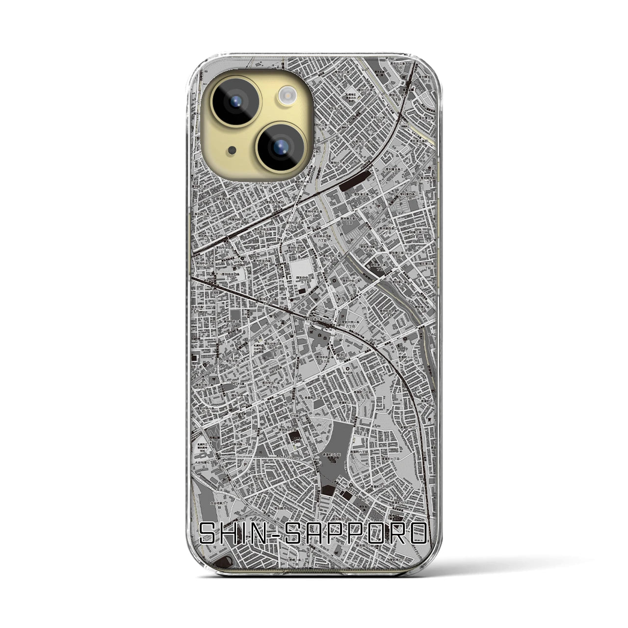 【新札幌(北海道)】地図柄iPhoneケース(クリアタイプ)