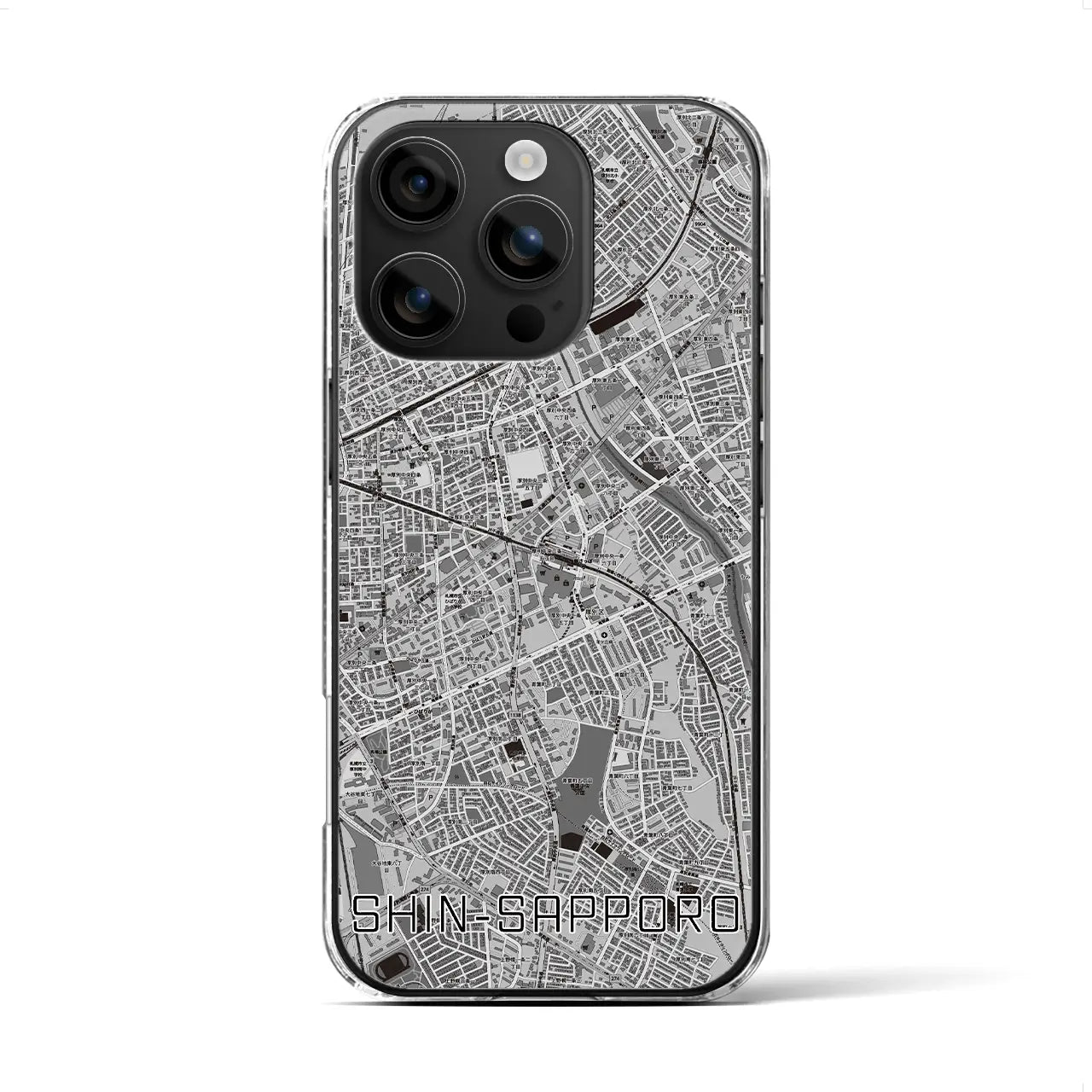 【新札幌(北海道)】地図柄iPhoneケース(クリアタイプ)
