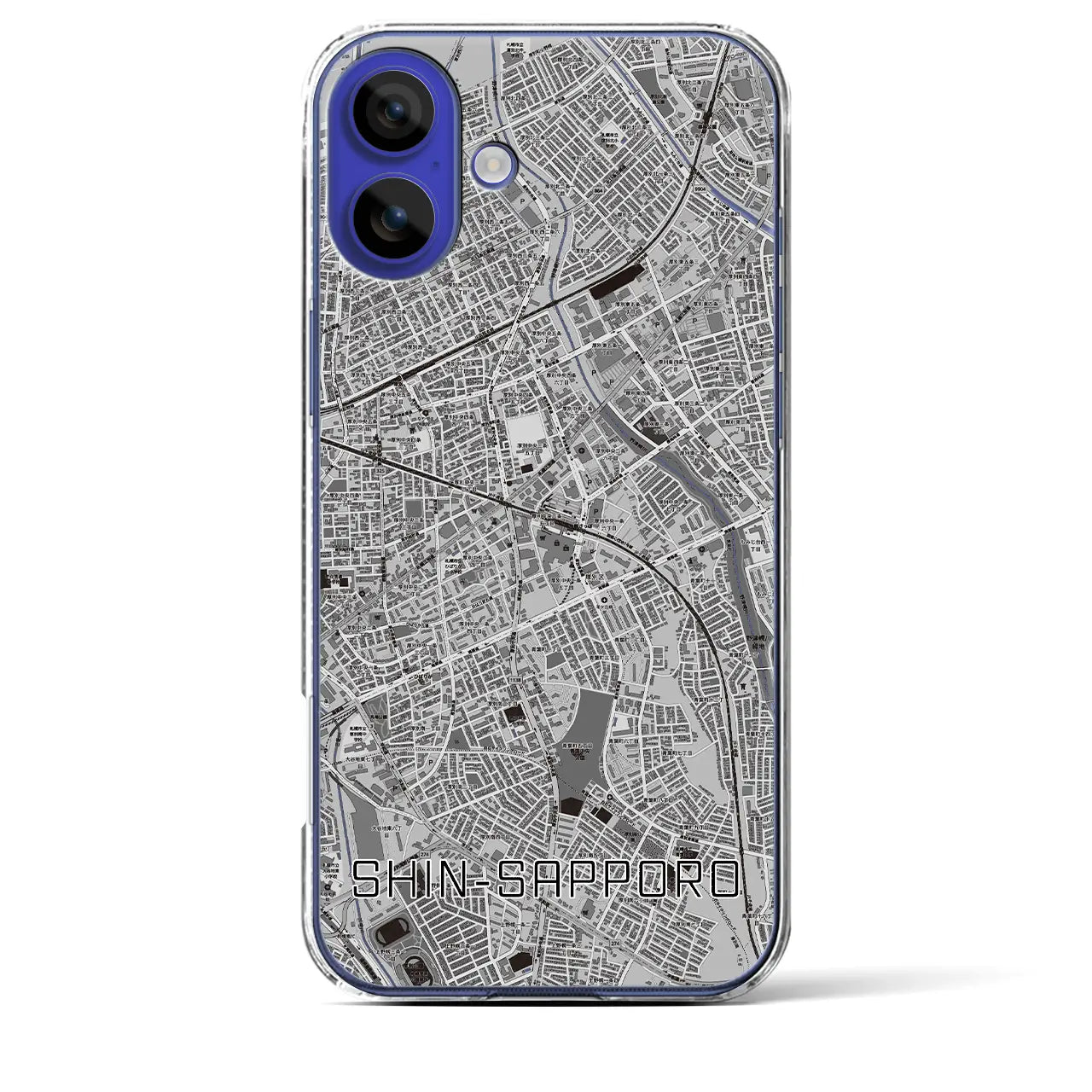 【新札幌(北海道)】地図柄iPhoneケース(クリアタイプ)