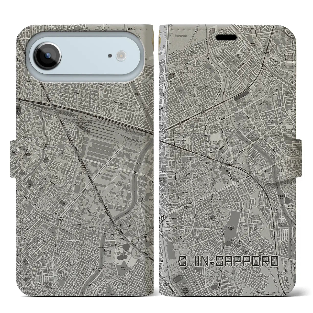 【新札幌(北海道)】地図柄iPhoneケース(手帳タイプ)