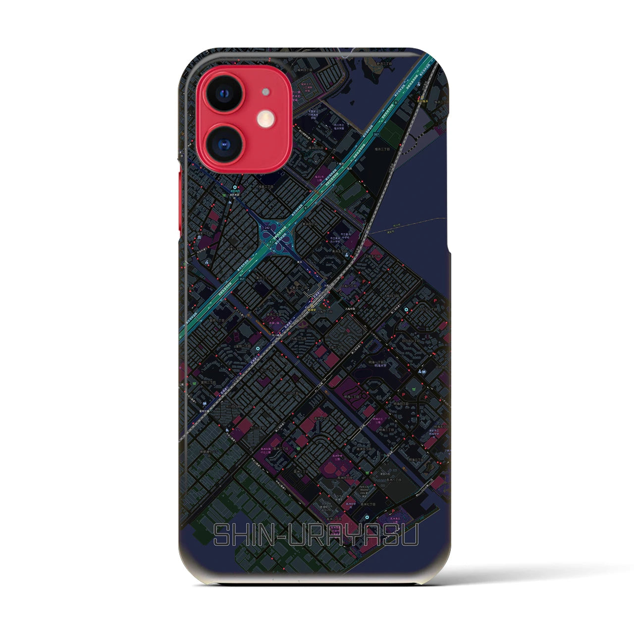 【新浦安(千葉県)】地図柄iPhoneケース(バックカバータイプ)