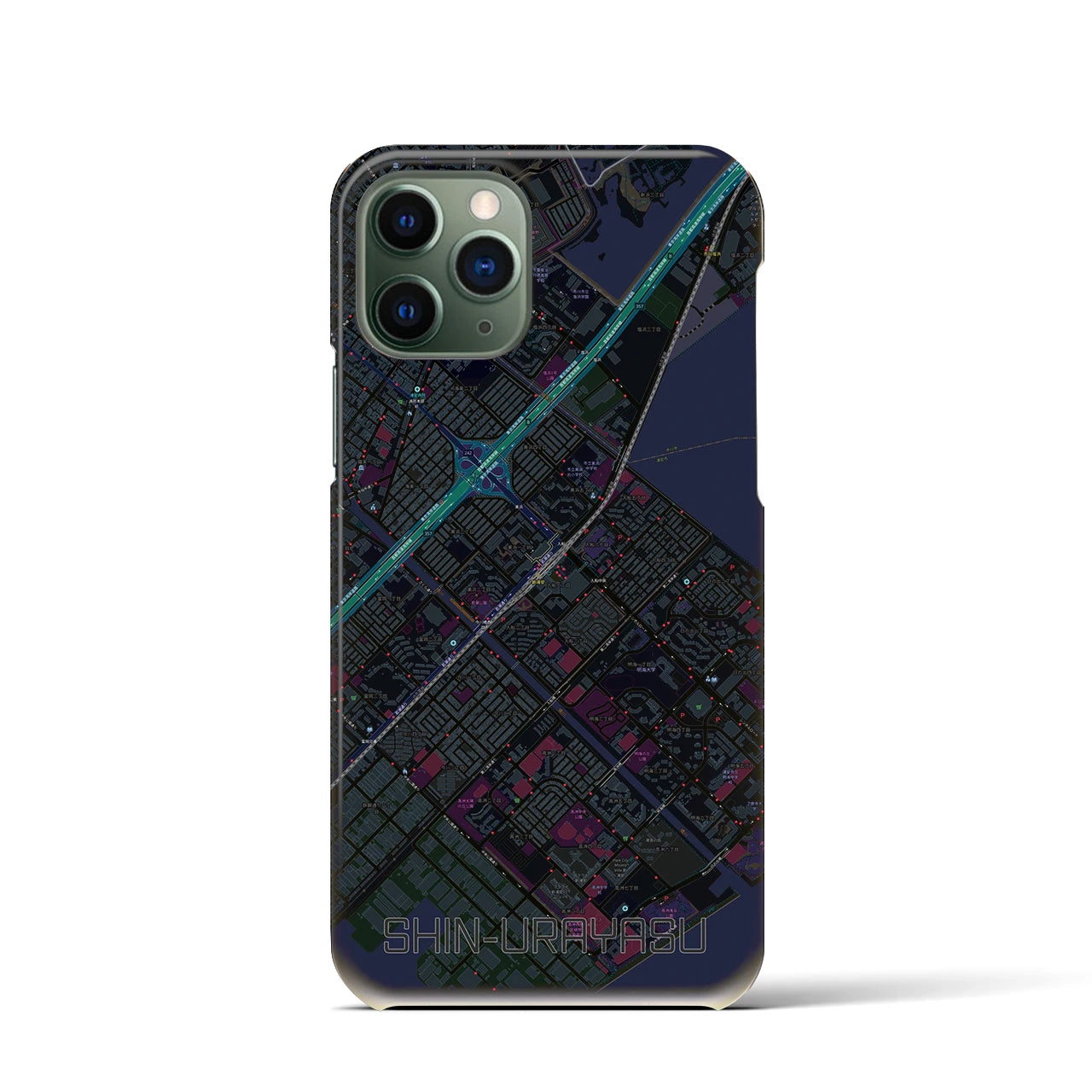 【新浦安(千葉県)】地図柄iPhoneケース(バックカバータイプ)