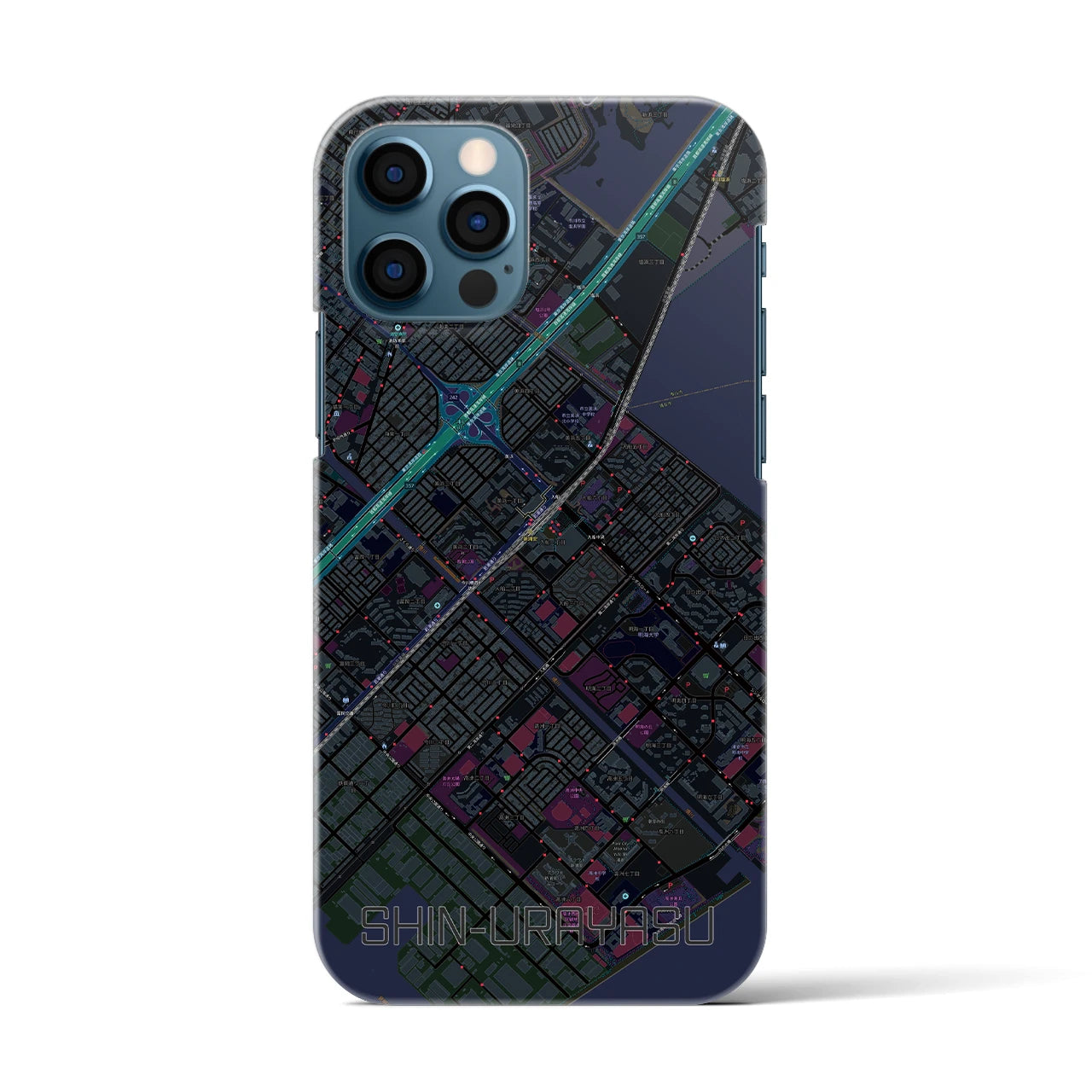【新浦安(千葉県)】地図柄iPhoneケース(バックカバータイプ)