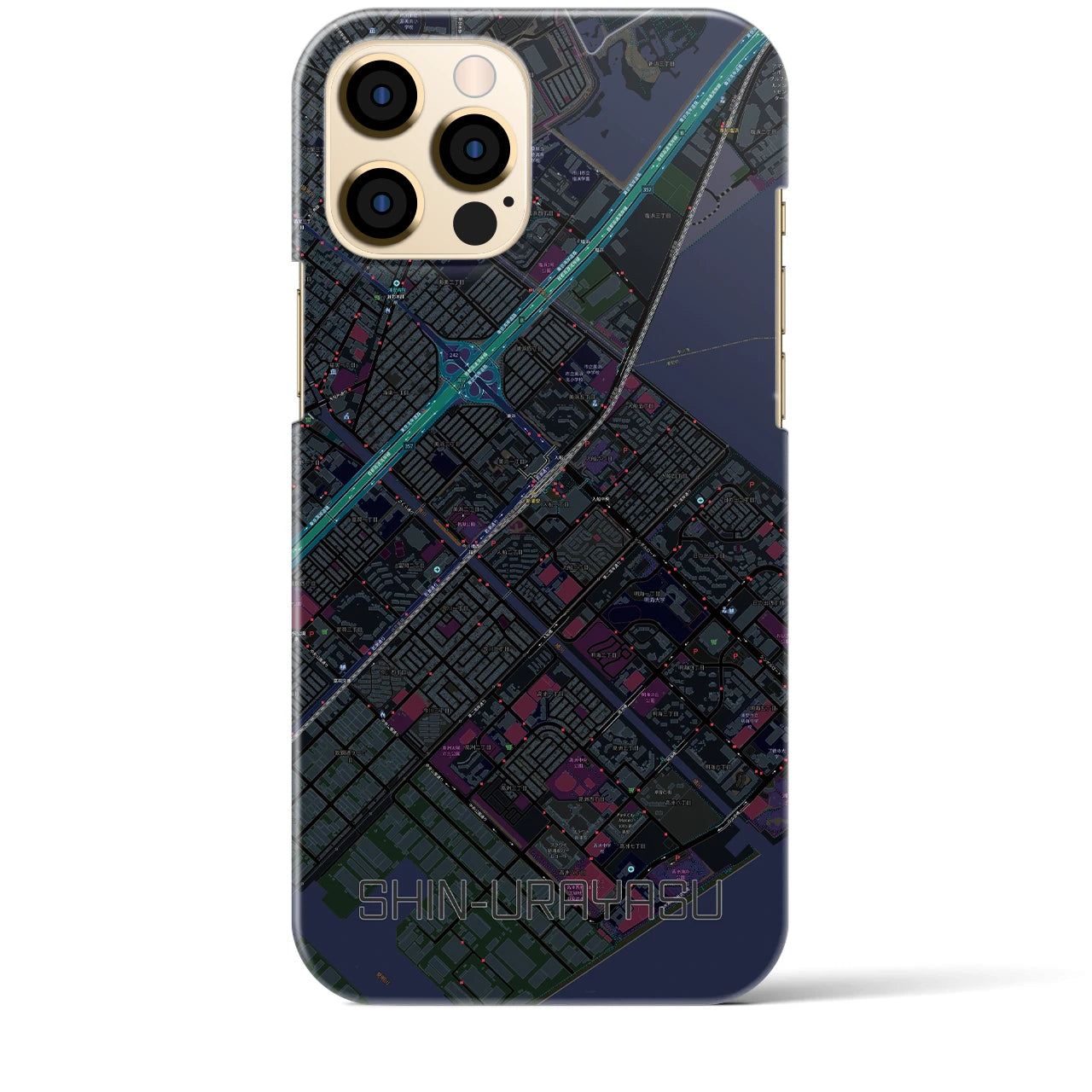 【新浦安(千葉県)】地図柄iPhoneケース(バックカバータイプ)