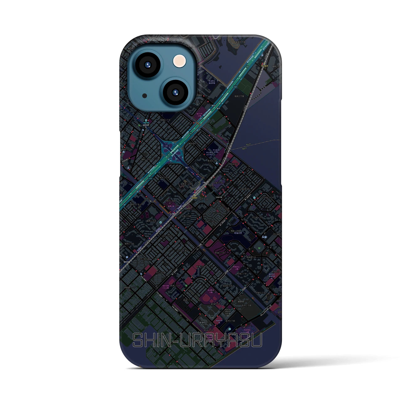 【新浦安(千葉県)】地図柄iPhoneケース(バックカバータイプ)