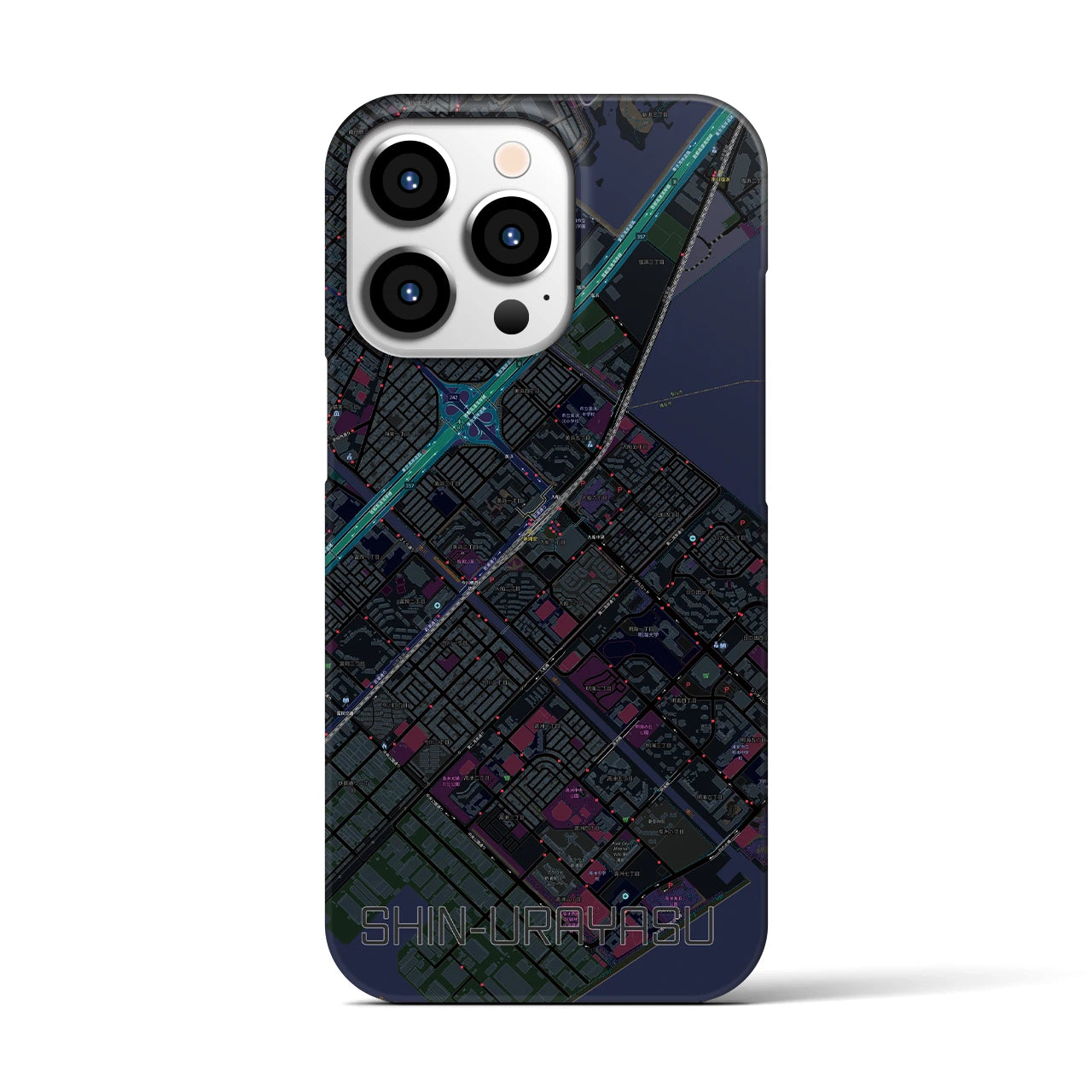 【新浦安(千葉県)】地図柄iPhoneケース(バックカバータイプ)