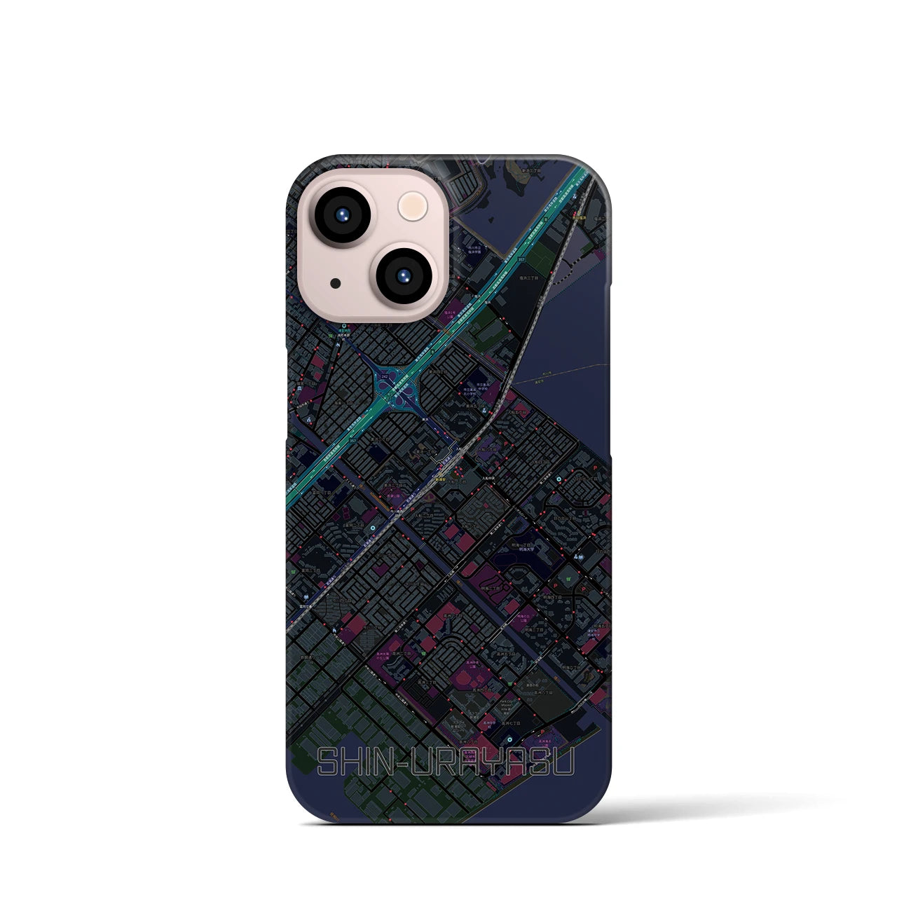 【新浦安(千葉県)】地図柄iPhoneケース(バックカバータイプ)