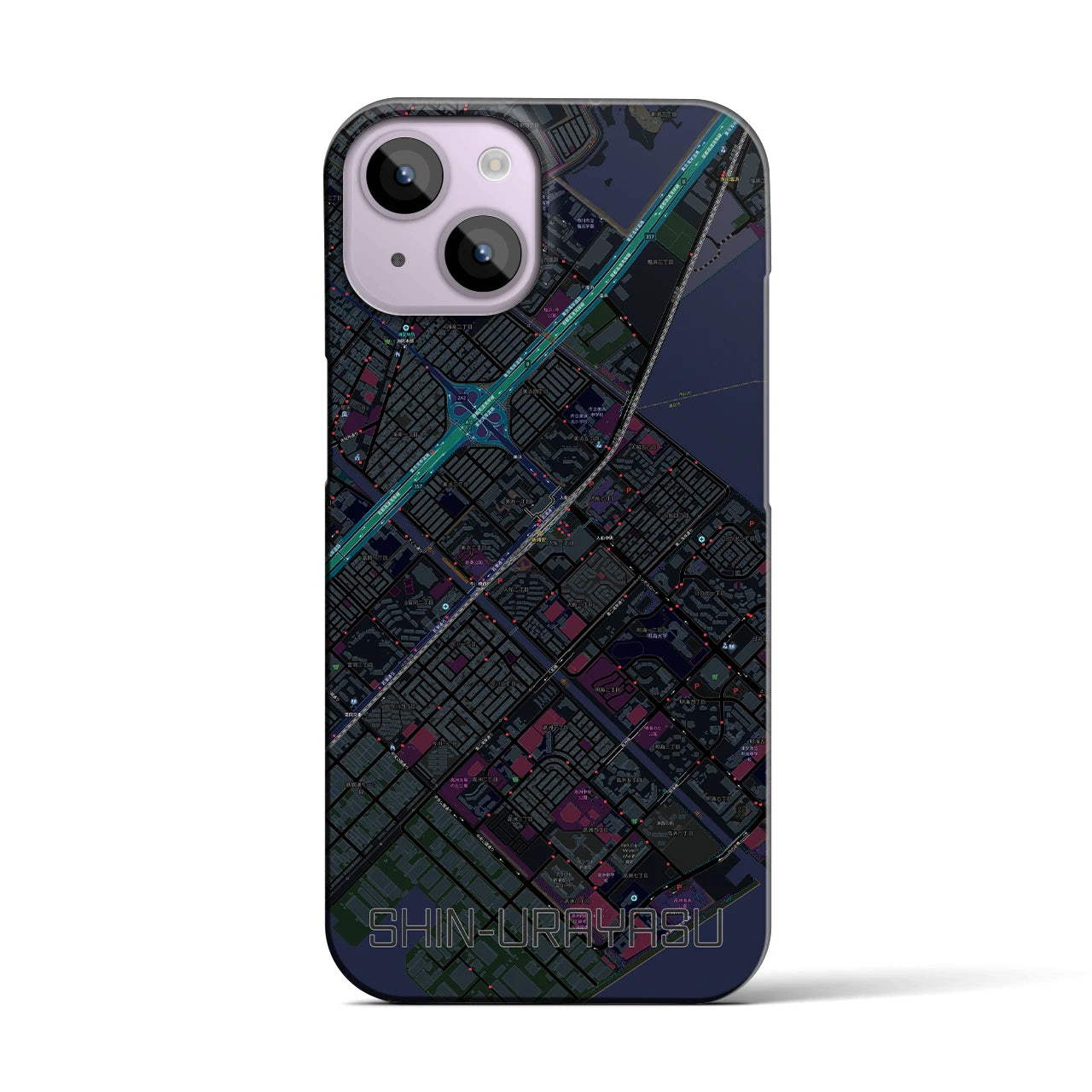 【新浦安(千葉県)】地図柄iPhoneケース(バックカバータイプ)