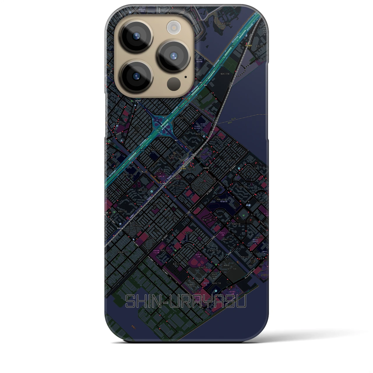 【新浦安(千葉県)】地図柄iPhoneケース(バックカバータイプ)