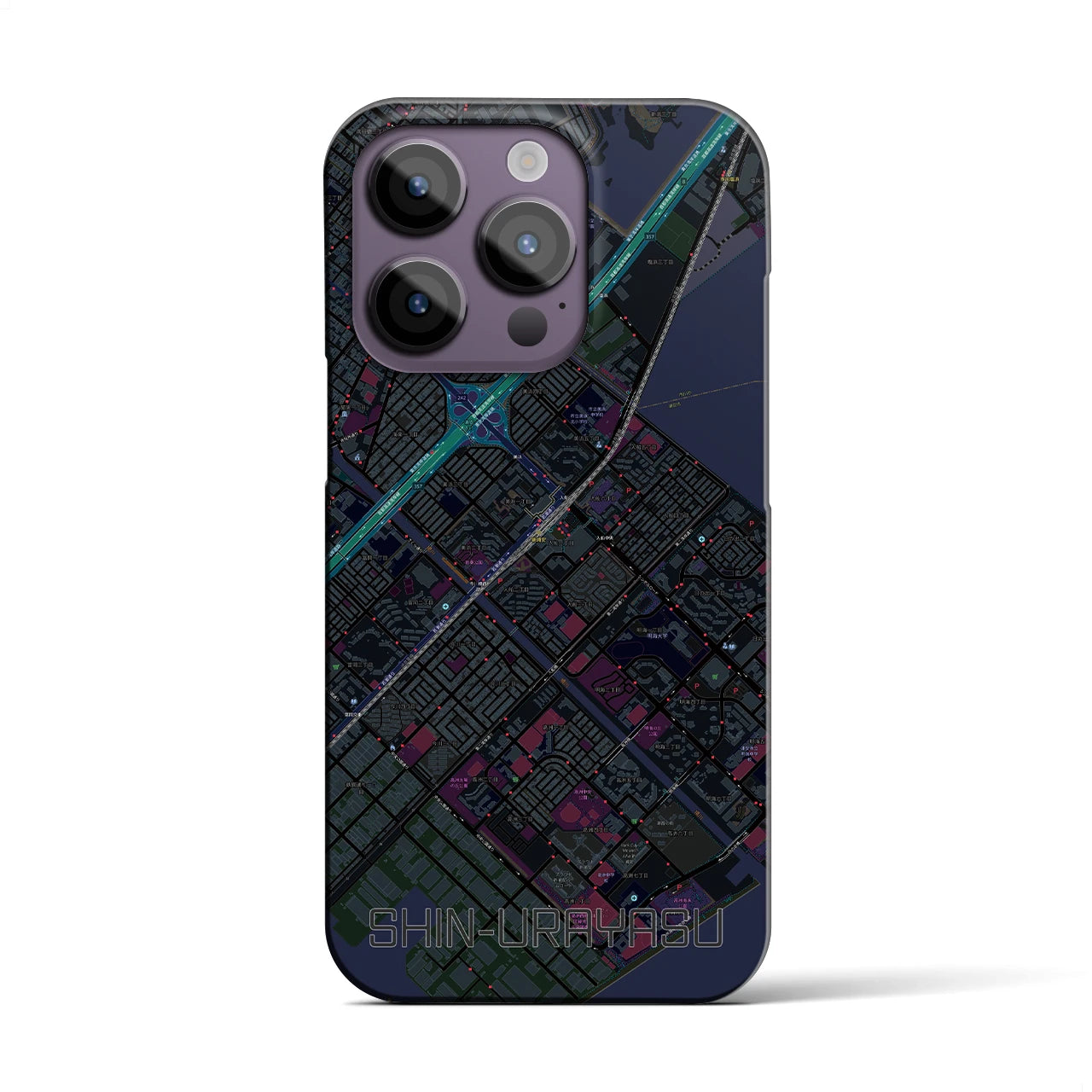 【新浦安(千葉県)】地図柄iPhoneケース(バックカバータイプ)