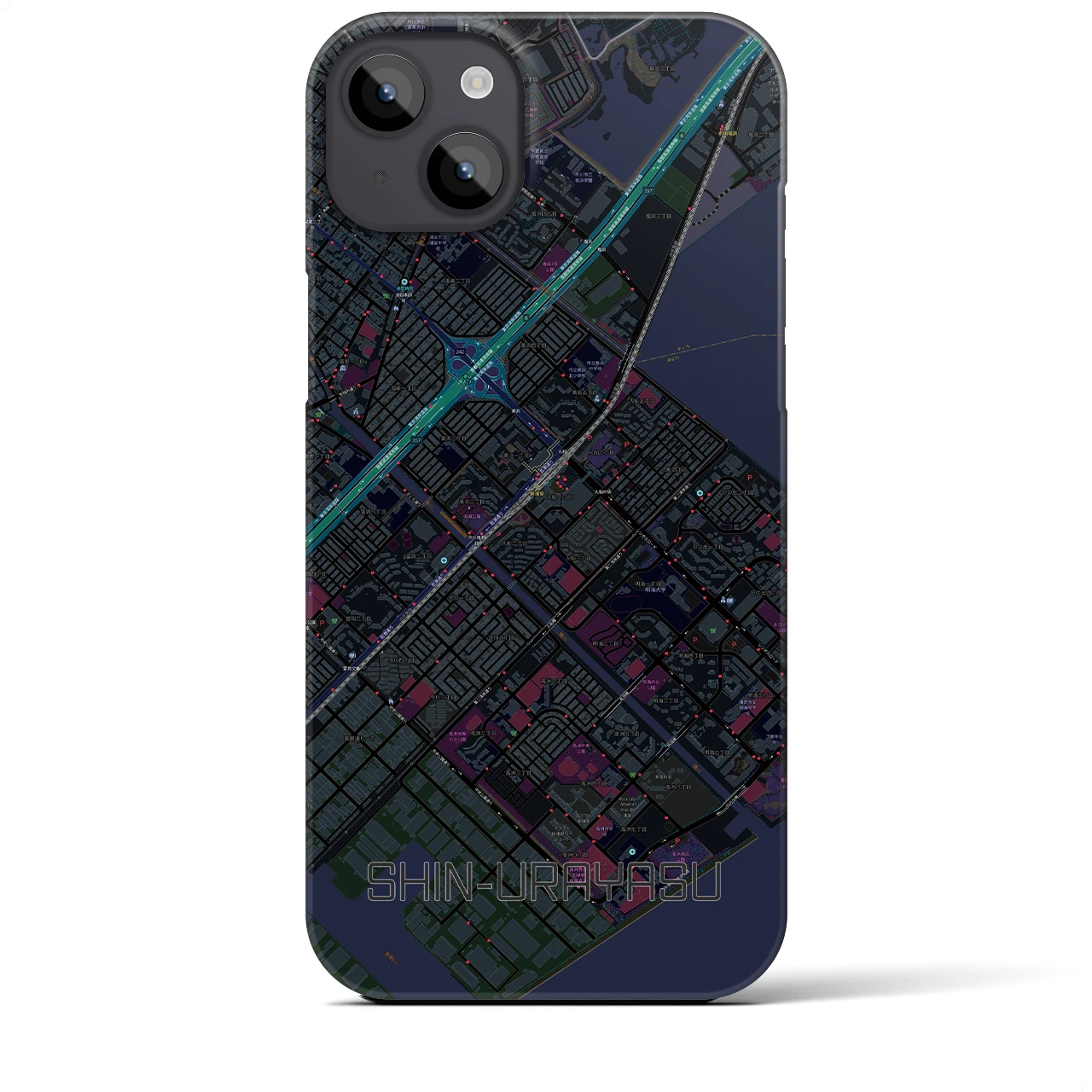 【新浦安(千葉県)】地図柄iPhoneケース(バックカバータイプ)
