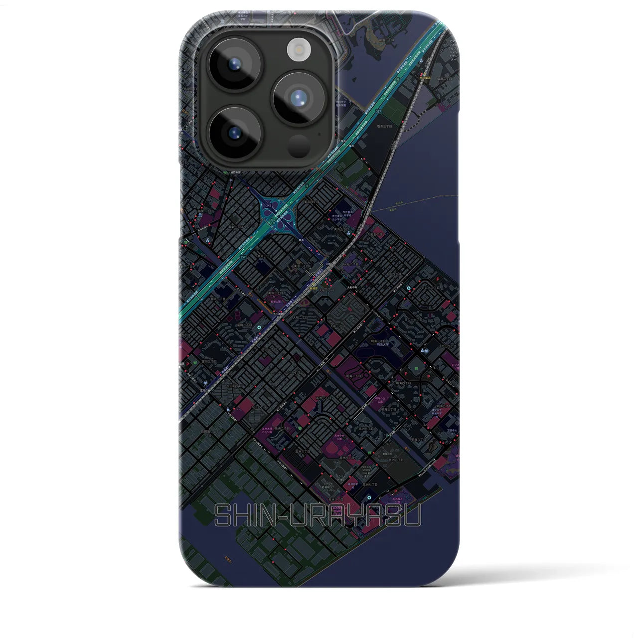 【新浦安(千葉県)】地図柄iPhoneケース(バックカバータイプ)