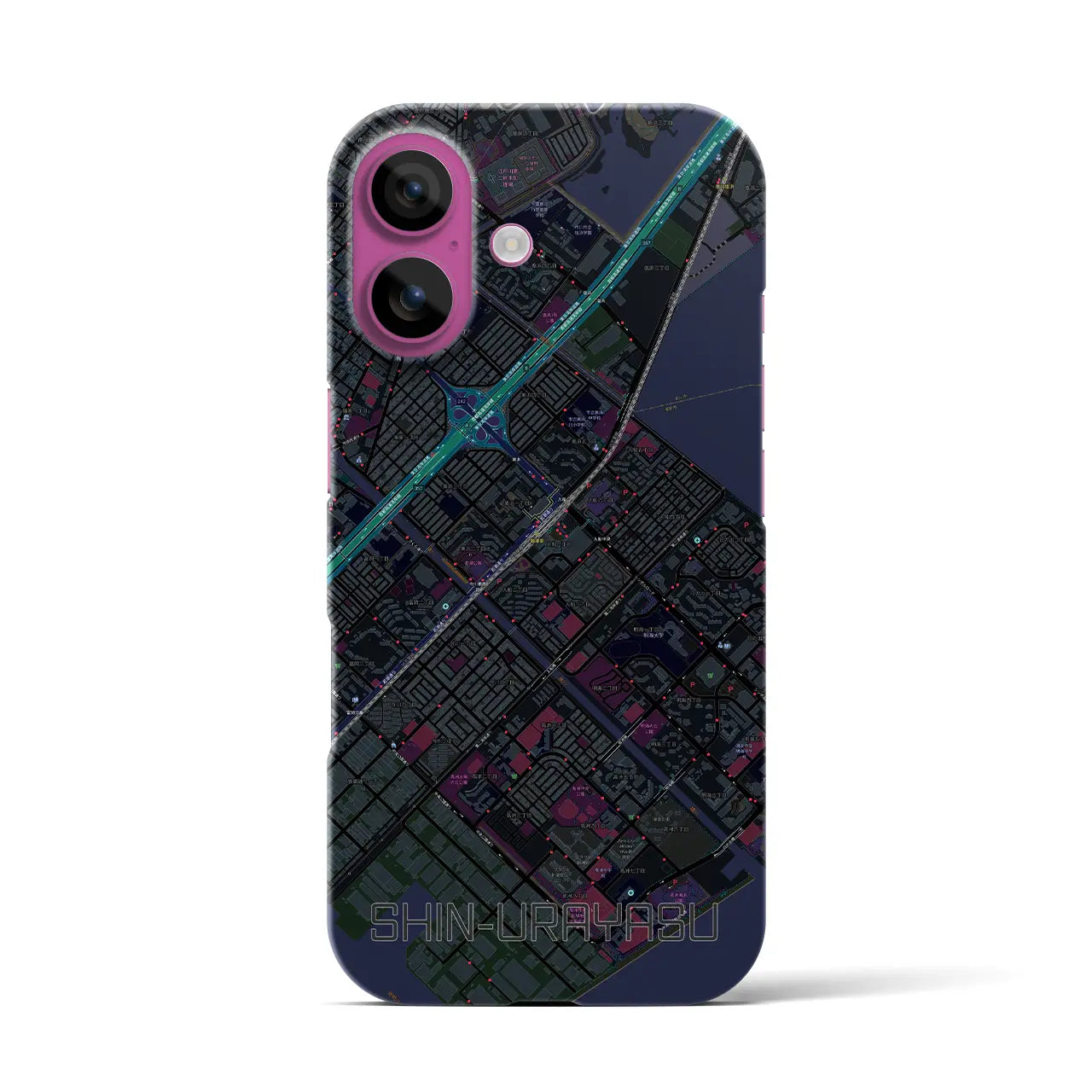 【新浦安(千葉県)】地図柄iPhoneケース(バックカバータイプ)