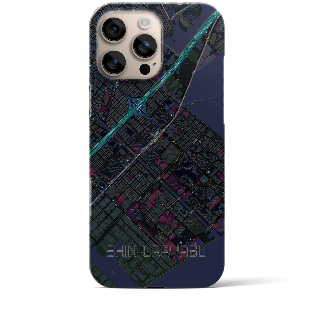 【新浦安(千葉県)】地図柄iPhoneケース(バックカバータイプ)