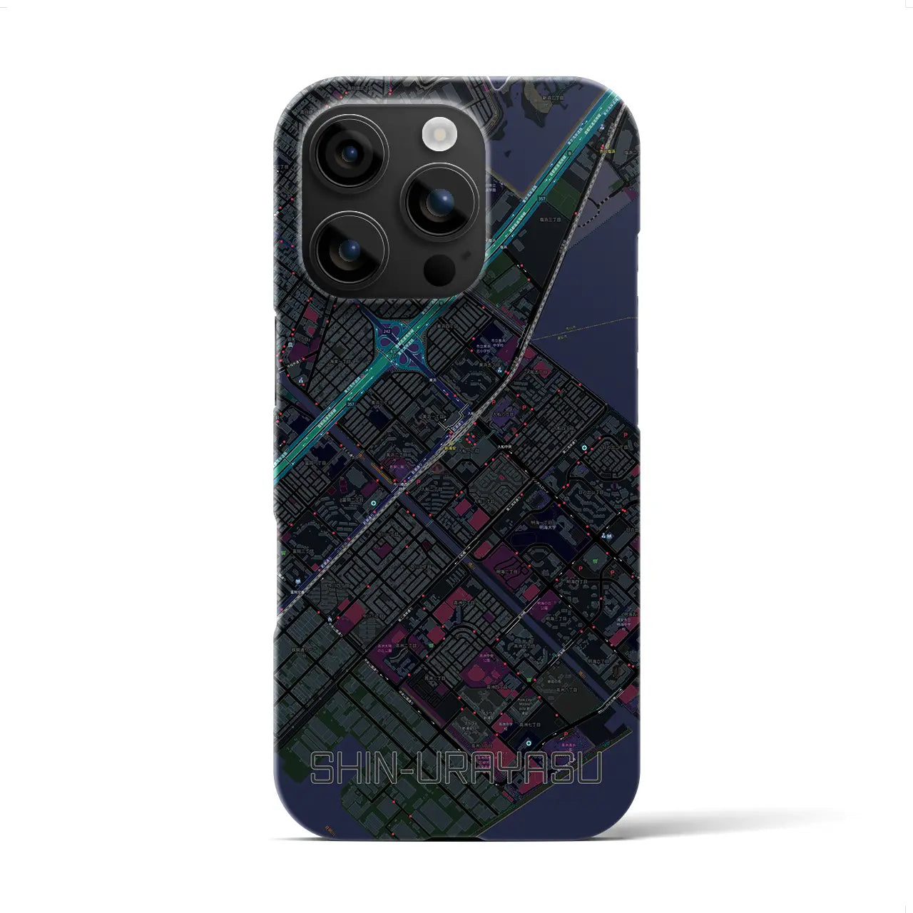 【新浦安(千葉県)】地図柄iPhoneケース(バックカバータイプ)