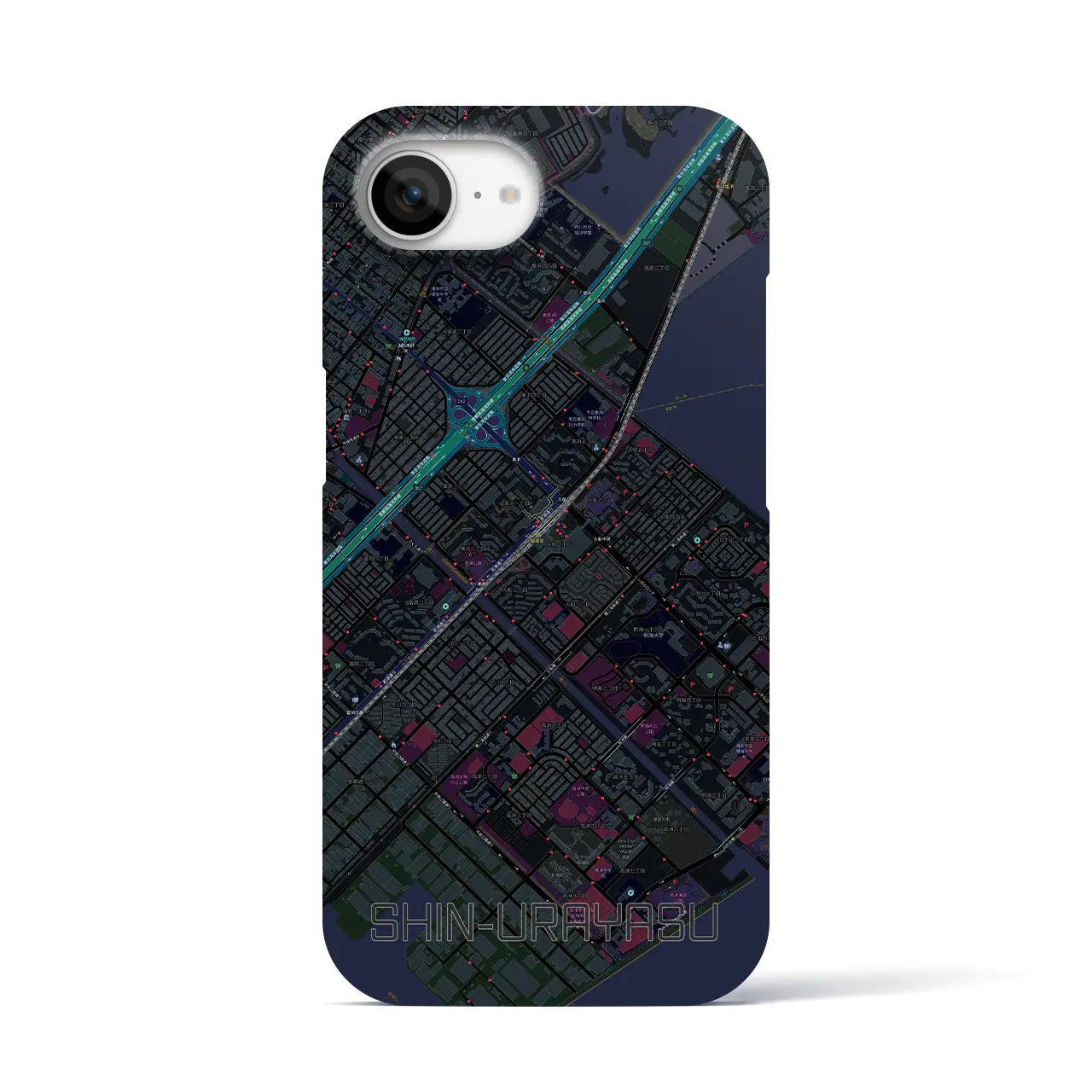 【新浦安(千葉県)】地図柄iPhoneケース(バックカバータイプ)