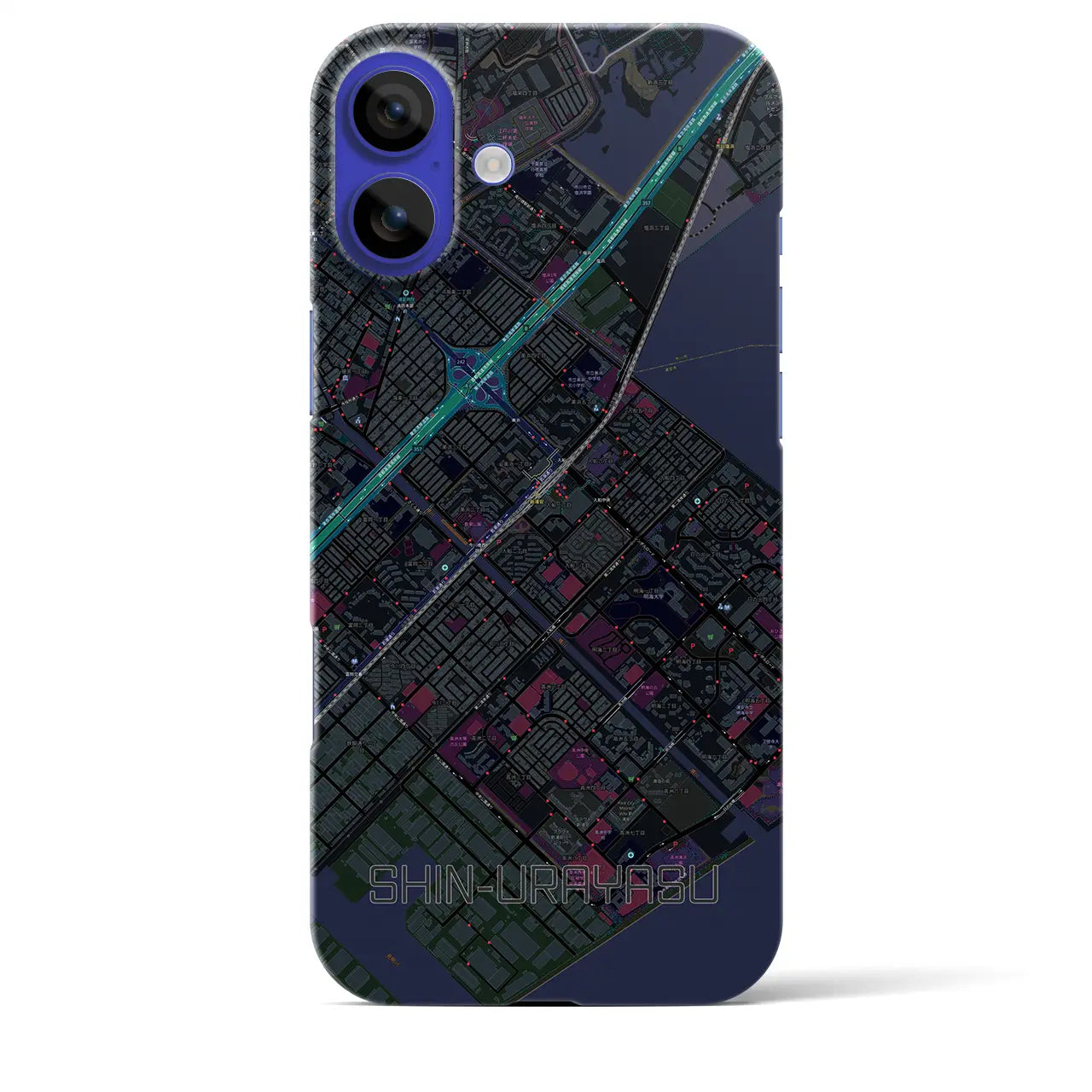 【新浦安(千葉県)】地図柄iPhoneケース(バックカバータイプ)