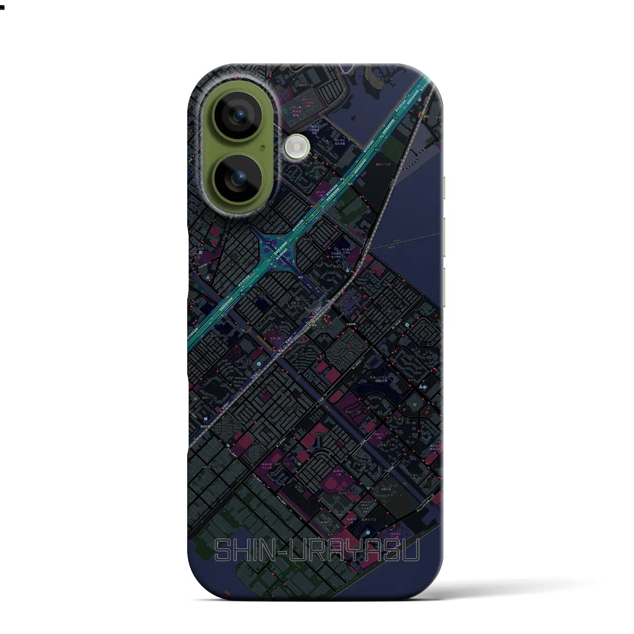 【新浦安(千葉県)】地図柄iPhoneケース(バックカバータイプ)