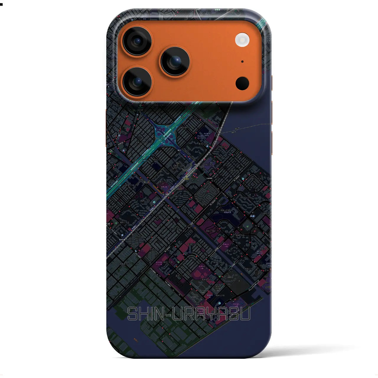 【新浦安(千葉県)】地図柄iPhoneケース(バックカバータイプ)