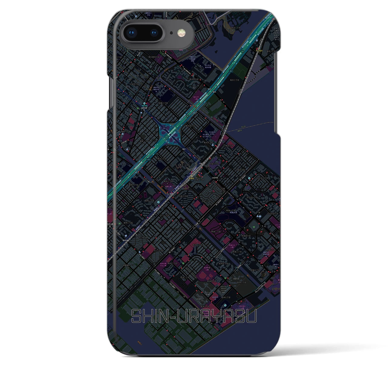 【新浦安(千葉県)】地図柄iPhoneケース(バックカバータイプ)