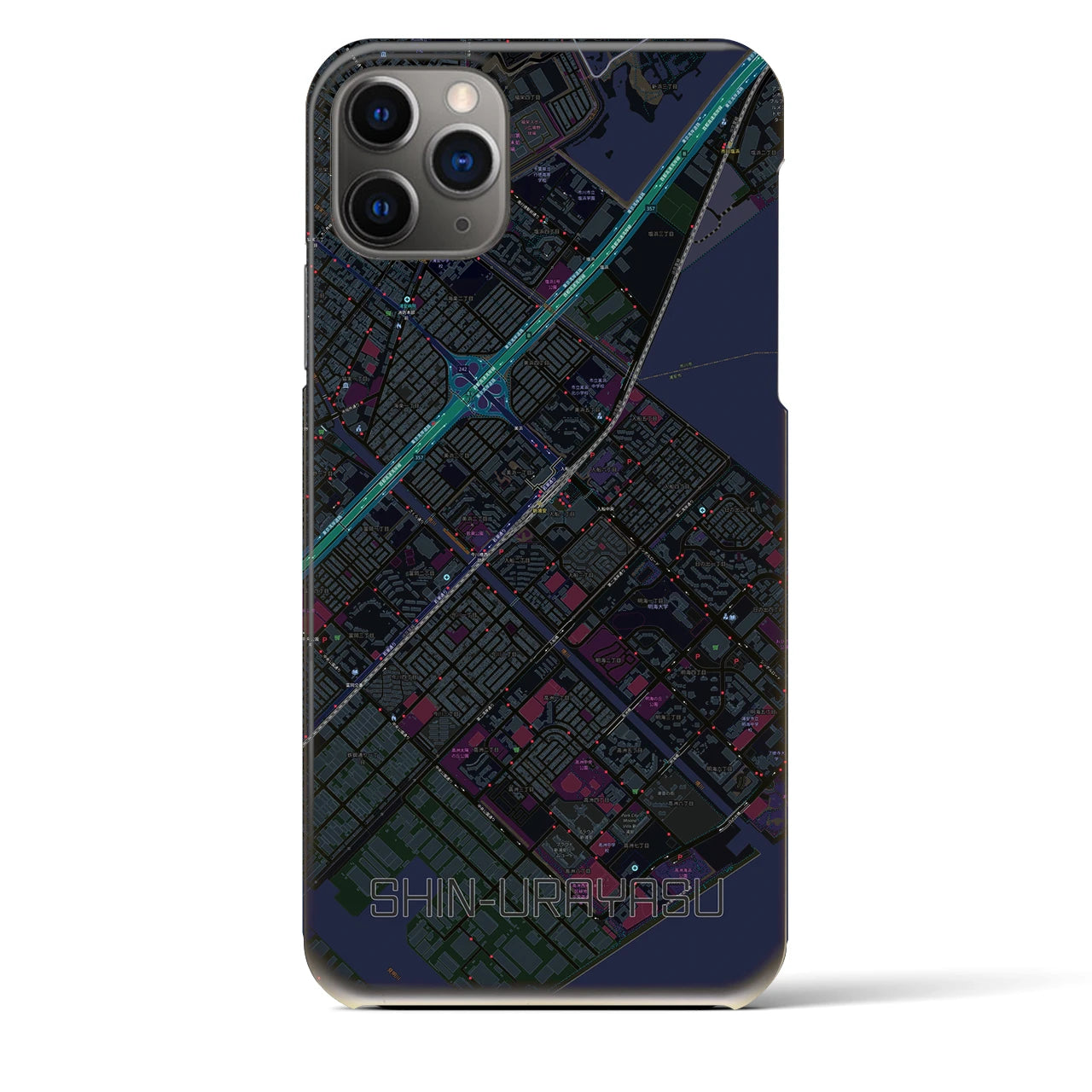 【新浦安(千葉県)】地図柄iPhoneケース(バックカバータイプ)