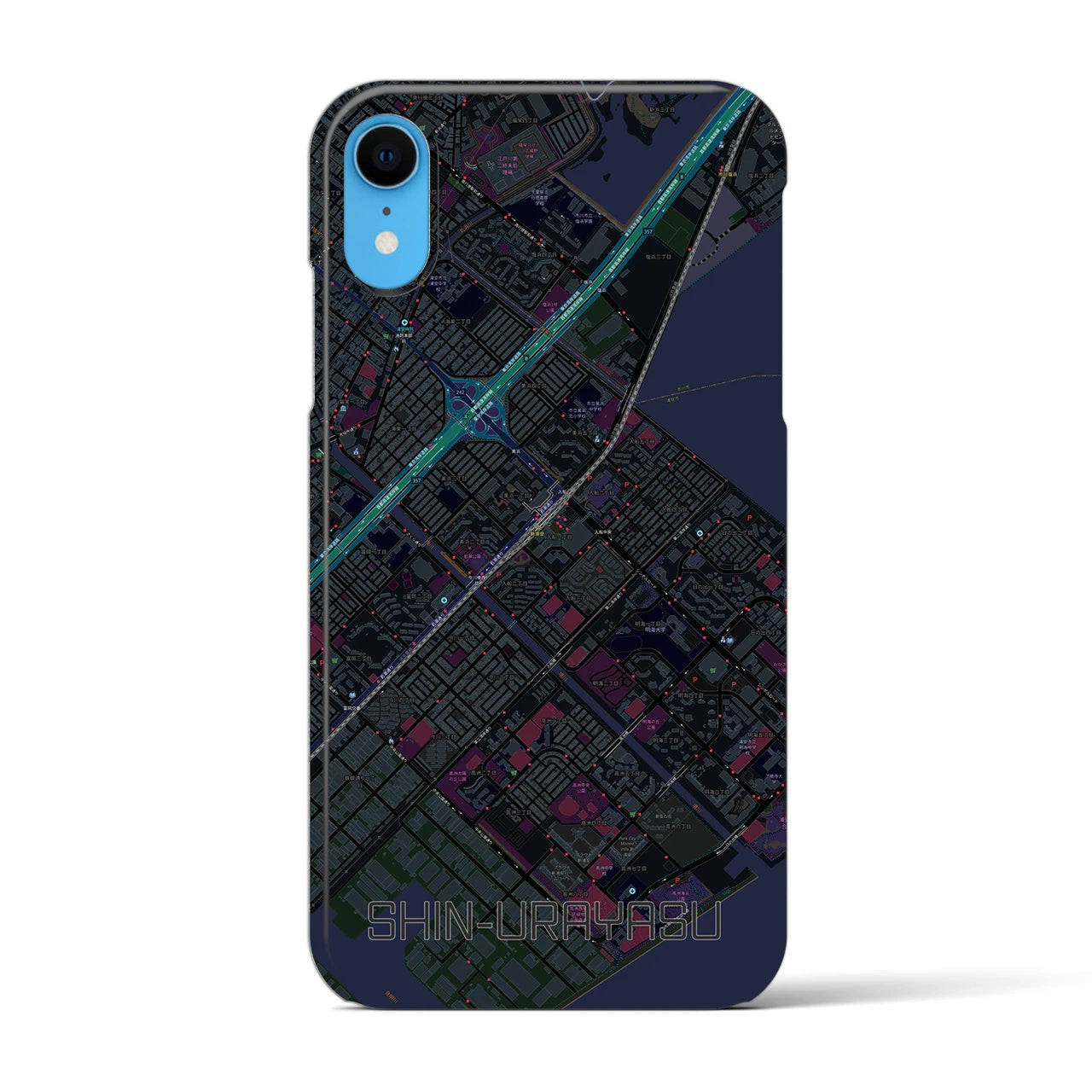 【新浦安(千葉県)】地図柄iPhoneケース(バックカバータイプ)