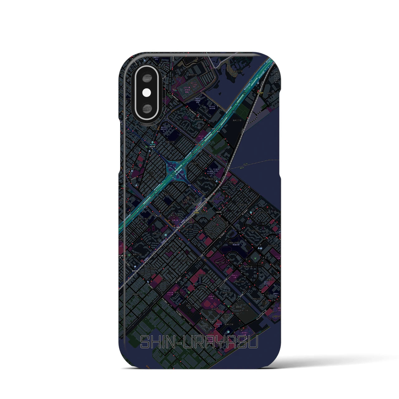 【新浦安(千葉県)】地図柄iPhoneケース(バックカバータイプ)