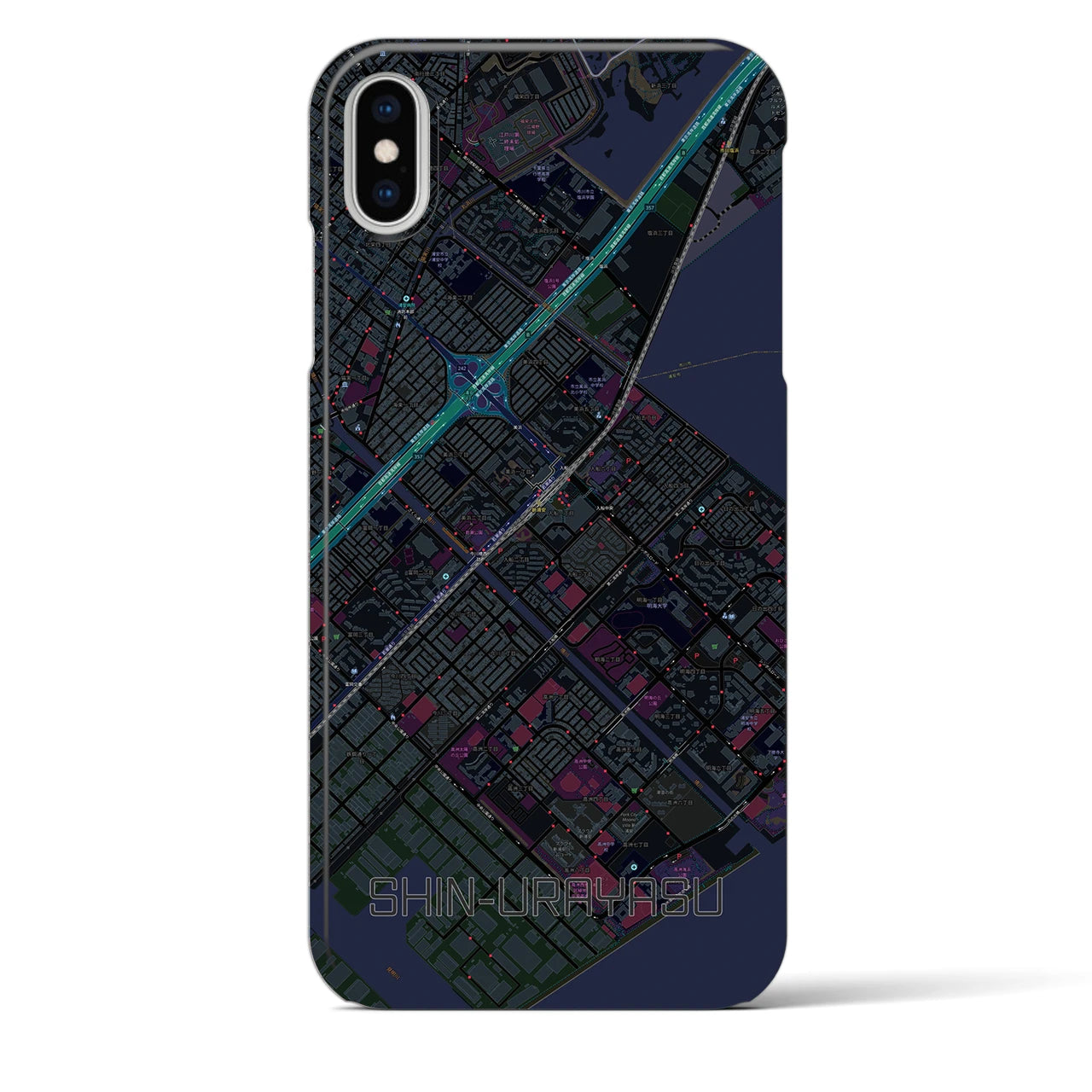 【新浦安(千葉県)】地図柄iPhoneケース(バックカバータイプ)