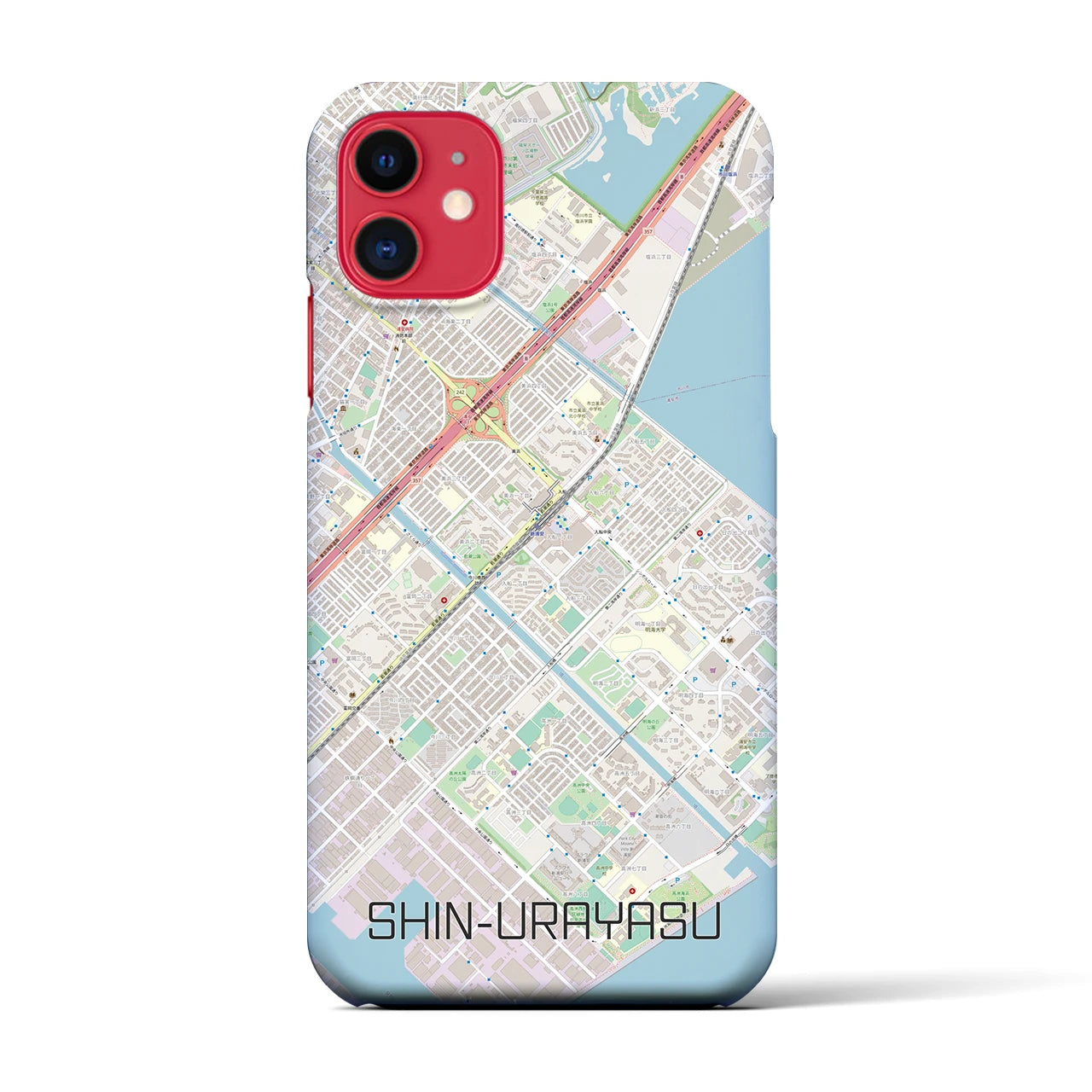 【新浦安(千葉県)】地図柄iPhoneケース(バックカバータイプ)