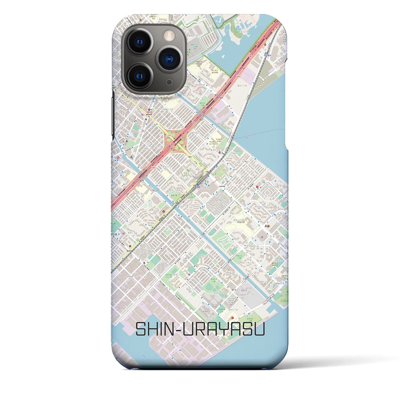 【新浦安(千葉県)】地図柄iPhoneケース(バックカバータイプ)