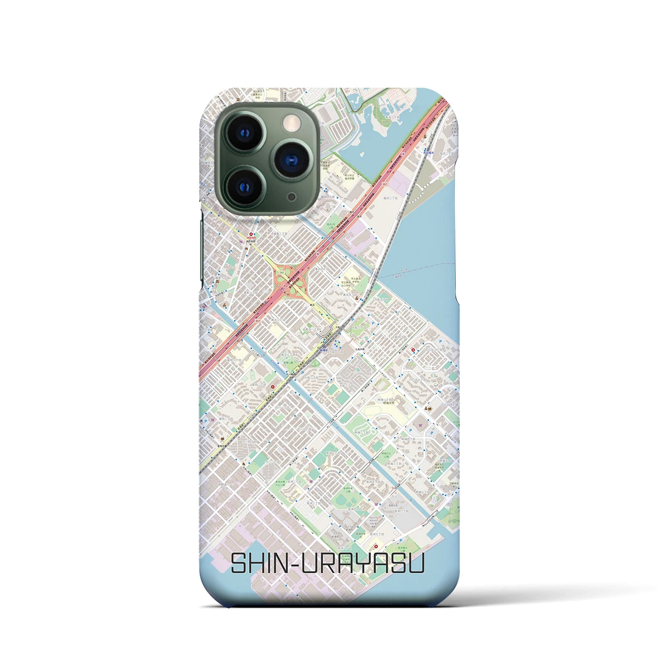 【新浦安(千葉県)】地図柄iPhoneケース(バックカバータイプ)