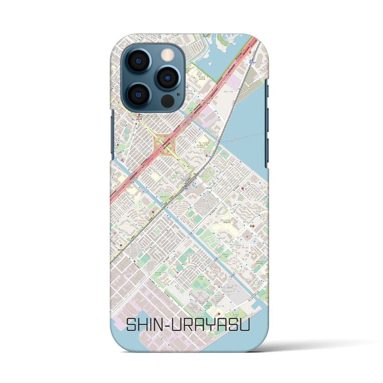 【新浦安(千葉県)】地図柄iPhoneケース(バックカバータイプ)