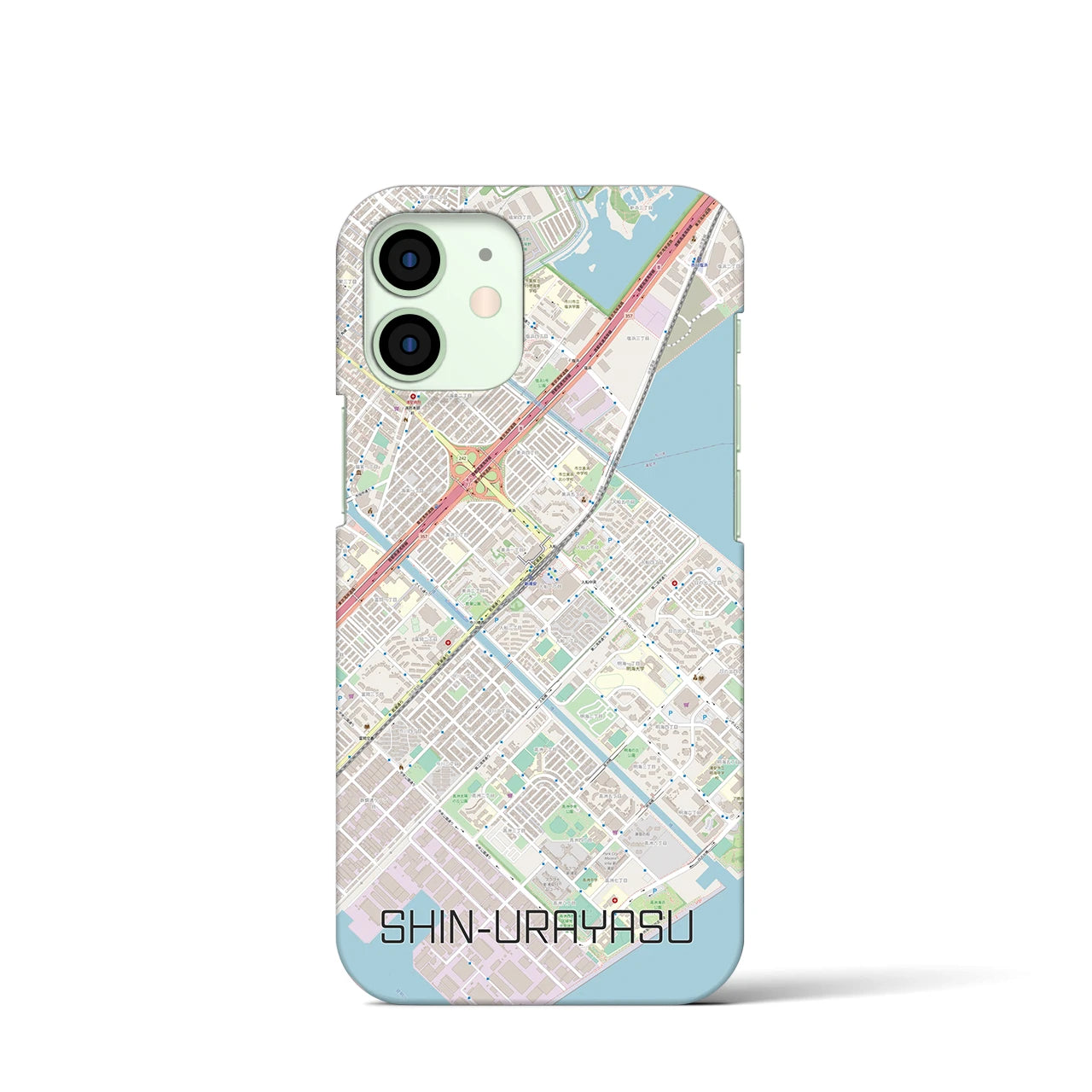 【新浦安(千葉県)】地図柄iPhoneケース(バックカバータイプ)