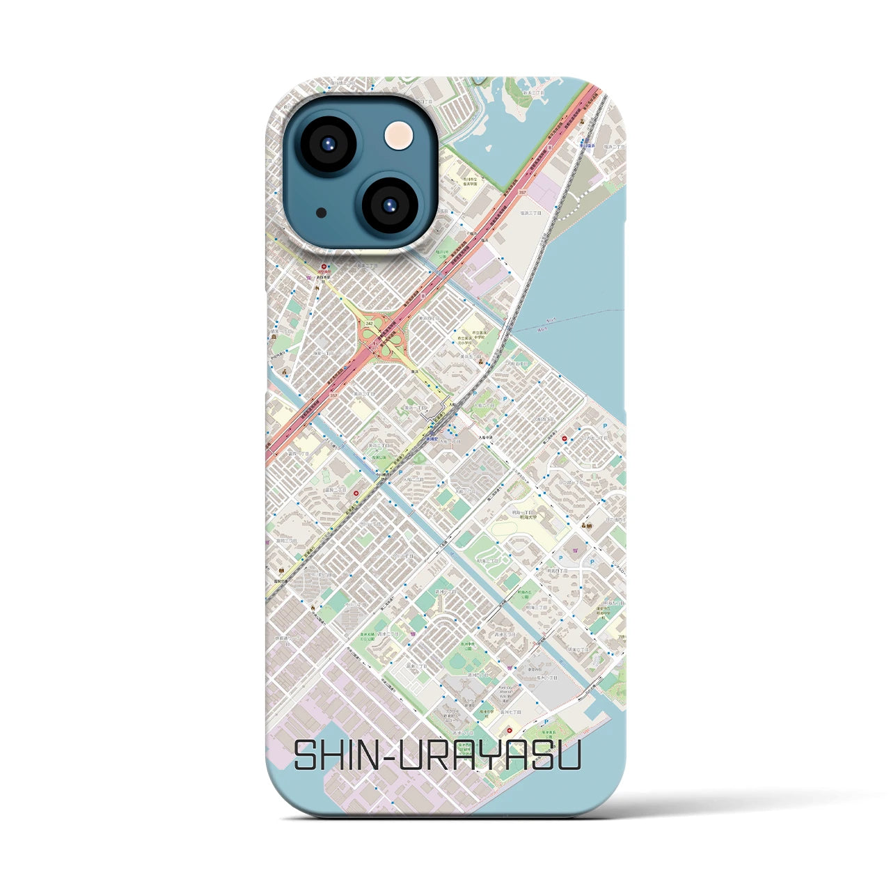 【新浦安(千葉県)】地図柄iPhoneケース(バックカバータイプ)