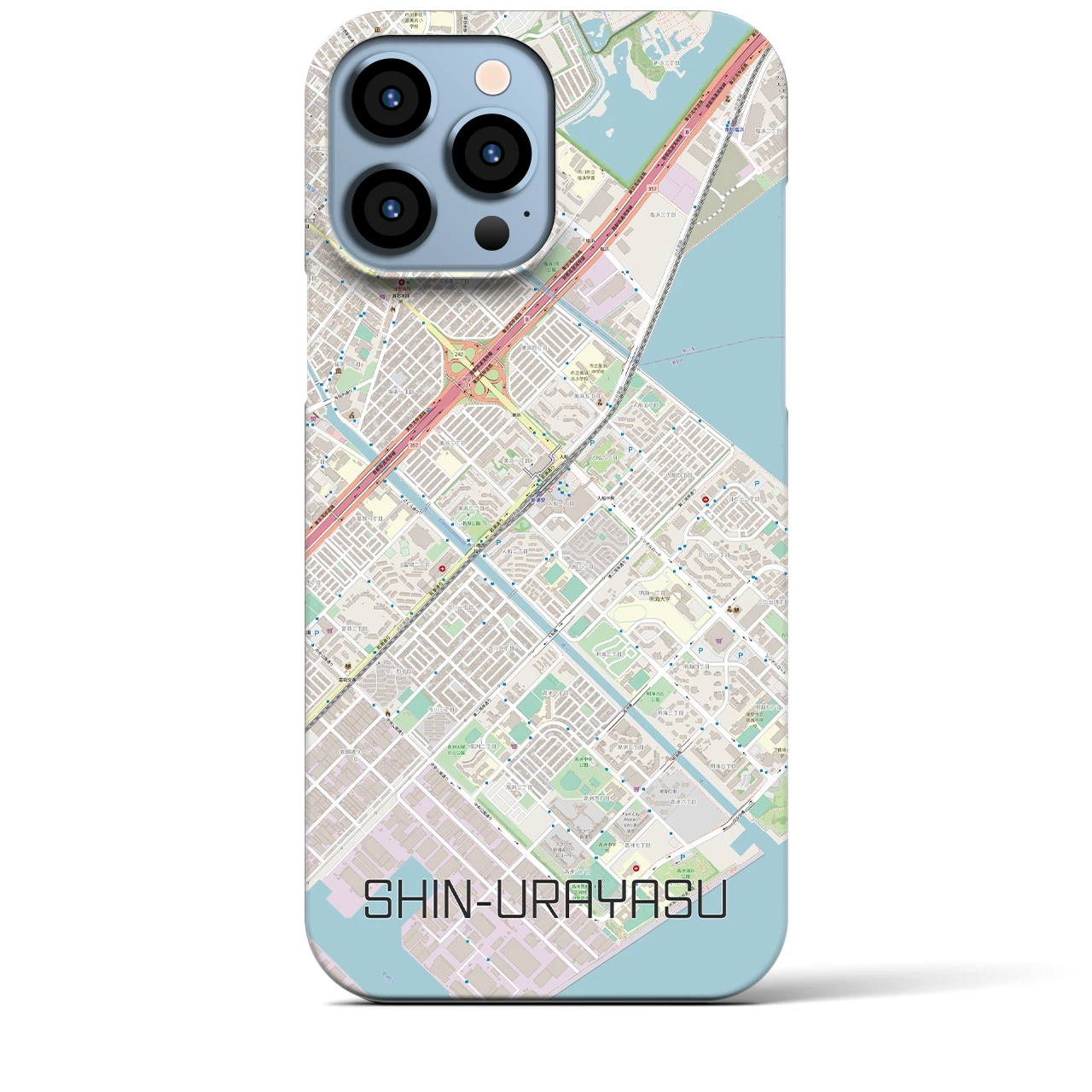 【新浦安(千葉県)】地図柄iPhoneケース(バックカバータイプ)
