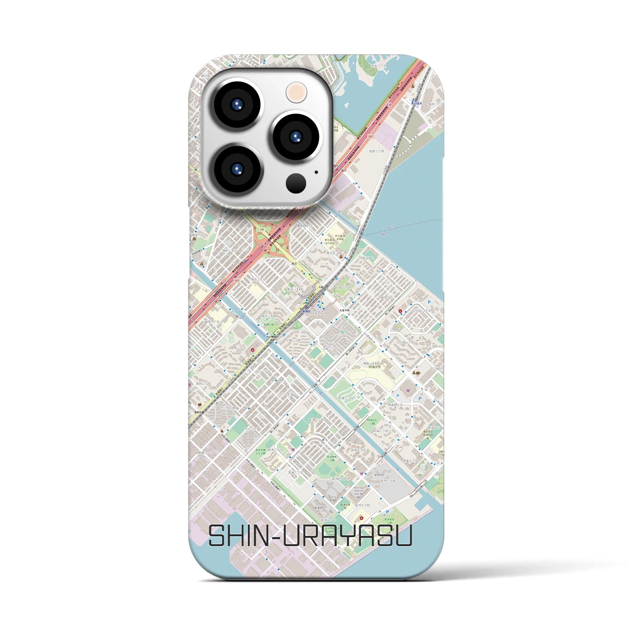 【新浦安(千葉県)】地図柄iPhoneケース(バックカバータイプ)