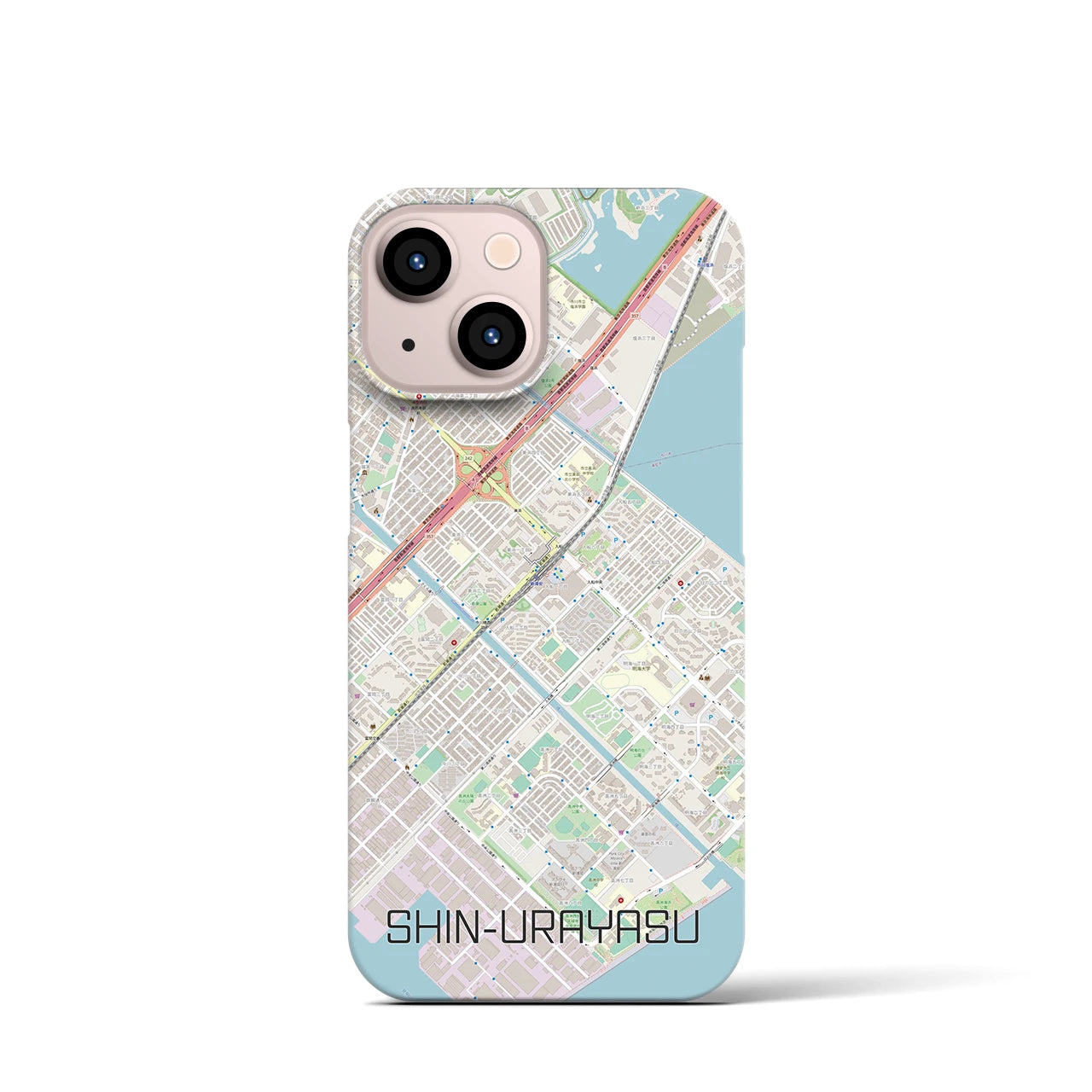 【新浦安(千葉県)】地図柄iPhoneケース(バックカバータイプ)