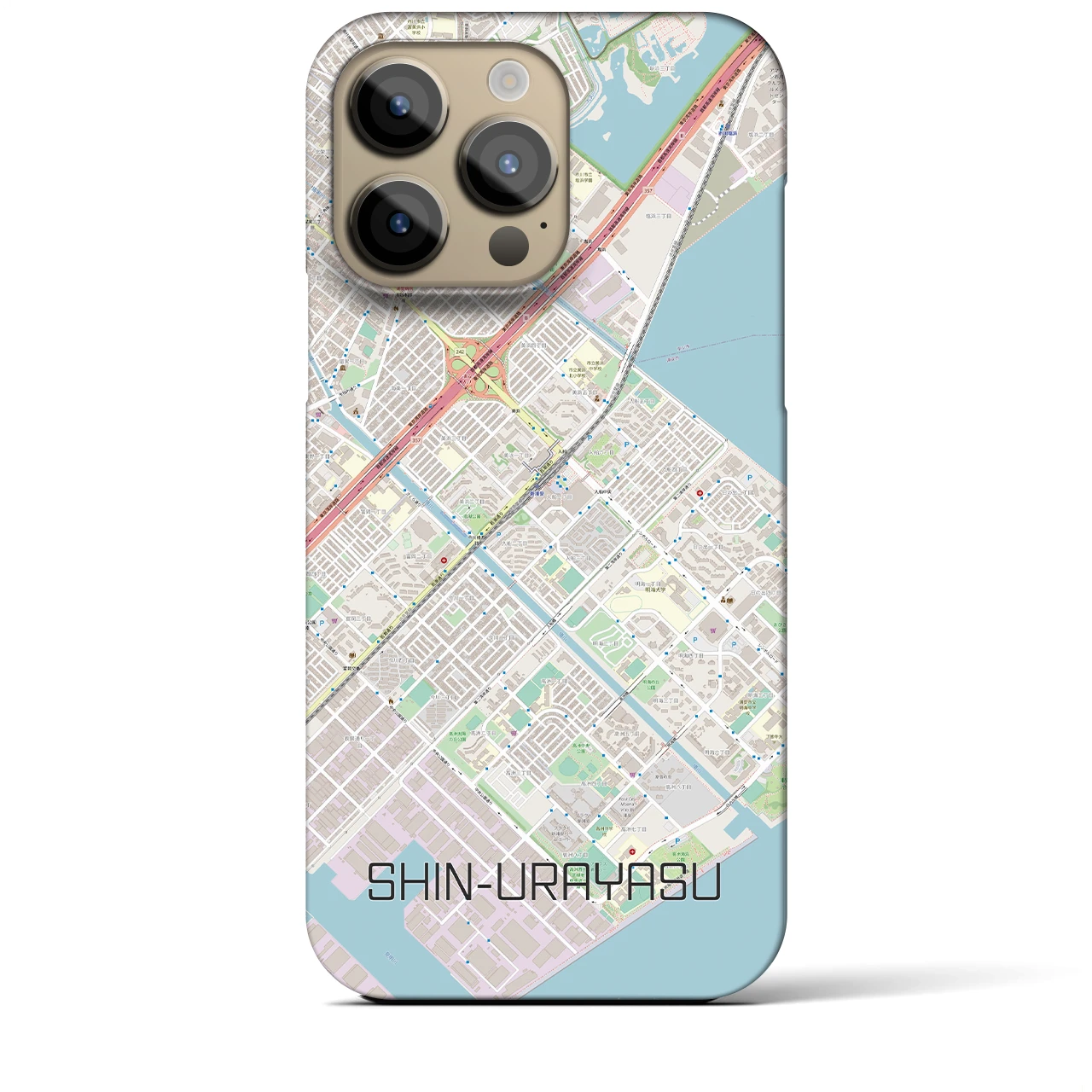 【新浦安(千葉県)】地図柄iPhoneケース(バックカバータイプ)