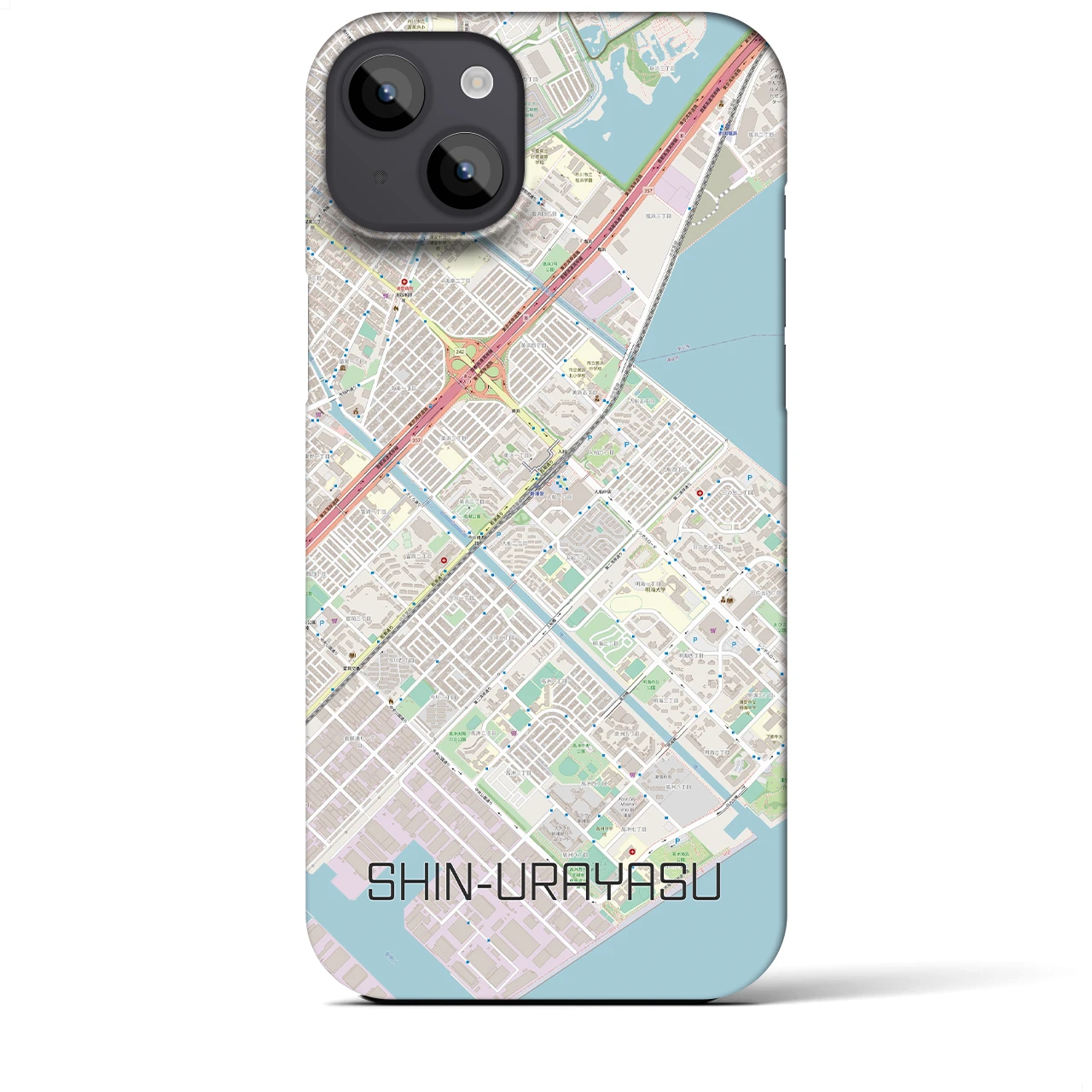 【新浦安(千葉県)】地図柄iPhoneケース(バックカバータイプ)