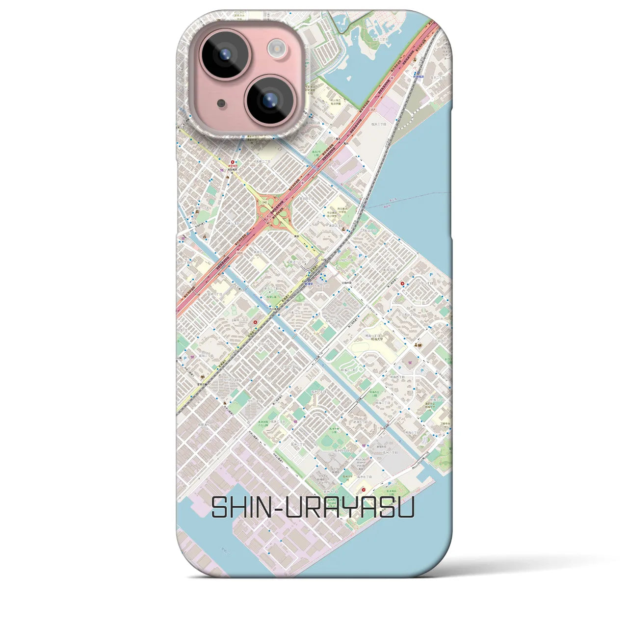 【新浦安(千葉県)】地図柄iPhoneケース(バックカバータイプ)
