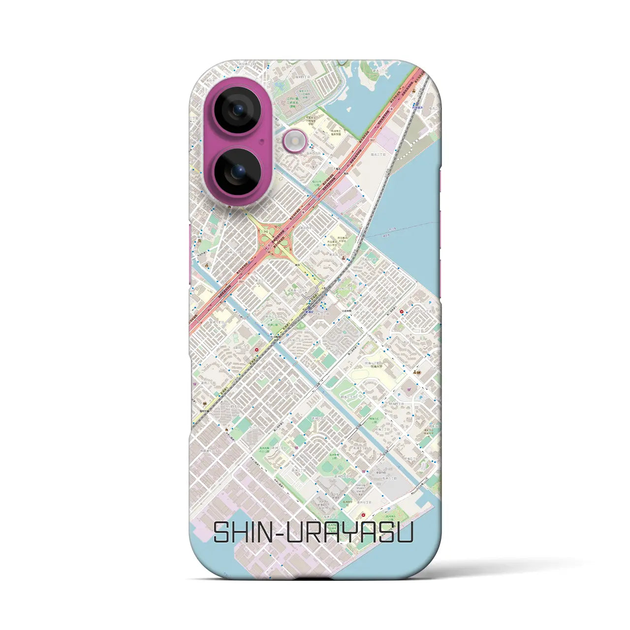 【新浦安(千葉県)】地図柄iPhoneケース(バックカバータイプ)