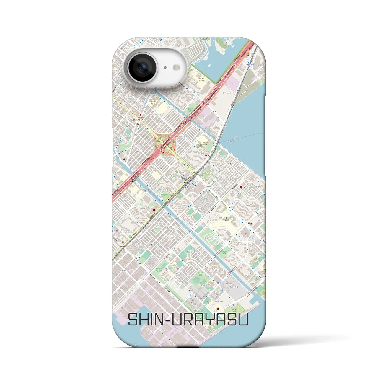 【新浦安(千葉県)】地図柄iPhoneケース(バックカバータイプ)