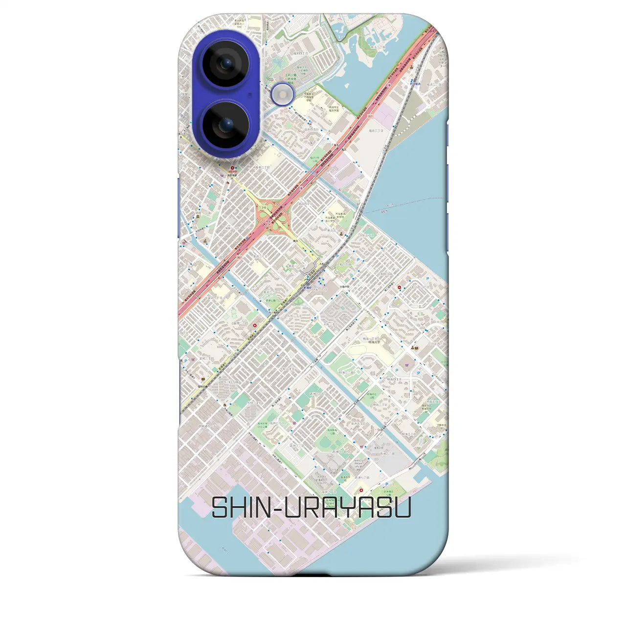 【新浦安(千葉県)】地図柄iPhoneケース(バックカバータイプ)