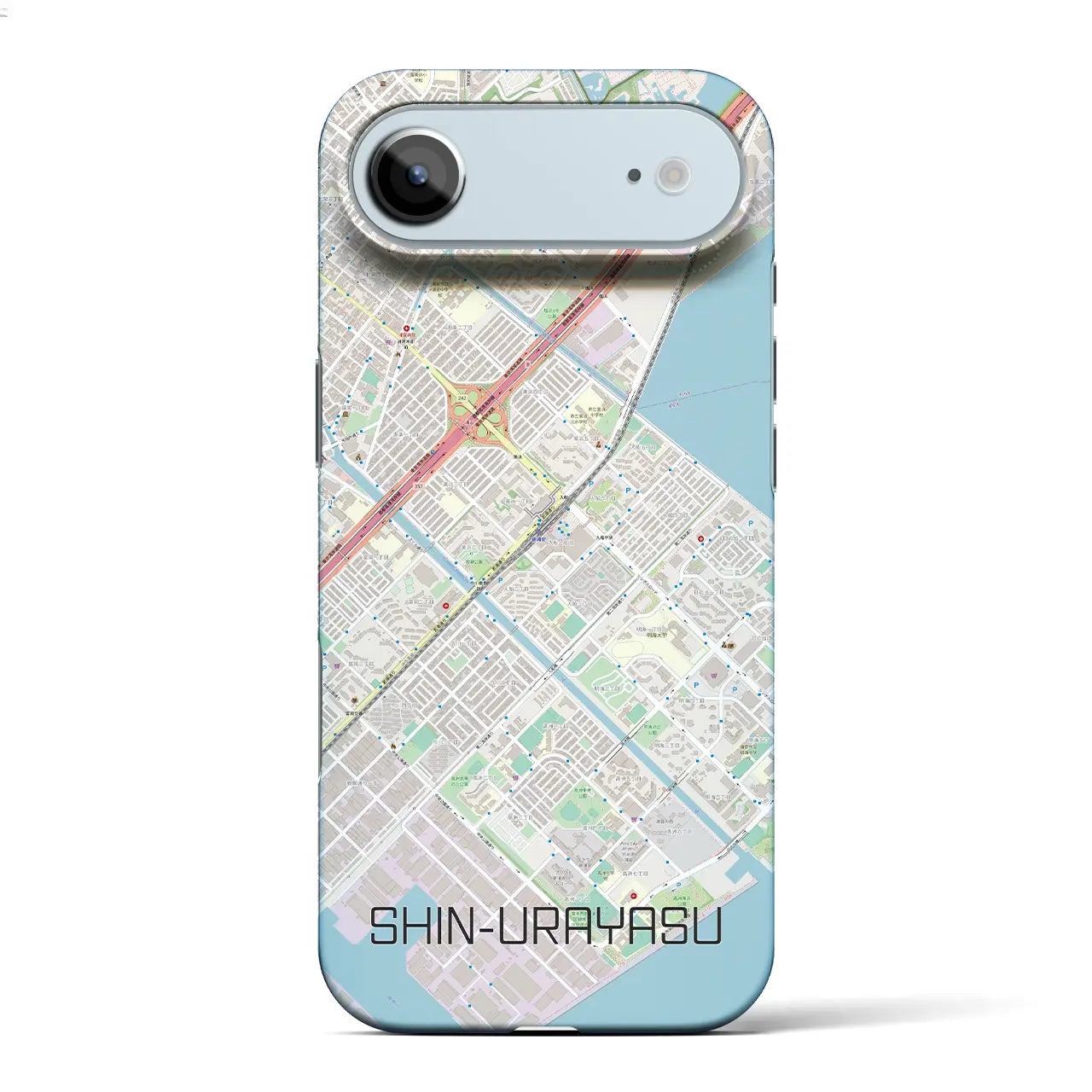 【新浦安(千葉県)】地図柄iPhoneケース(バックカバータイプ)ブラック・iPhone 17 Pro Max 用