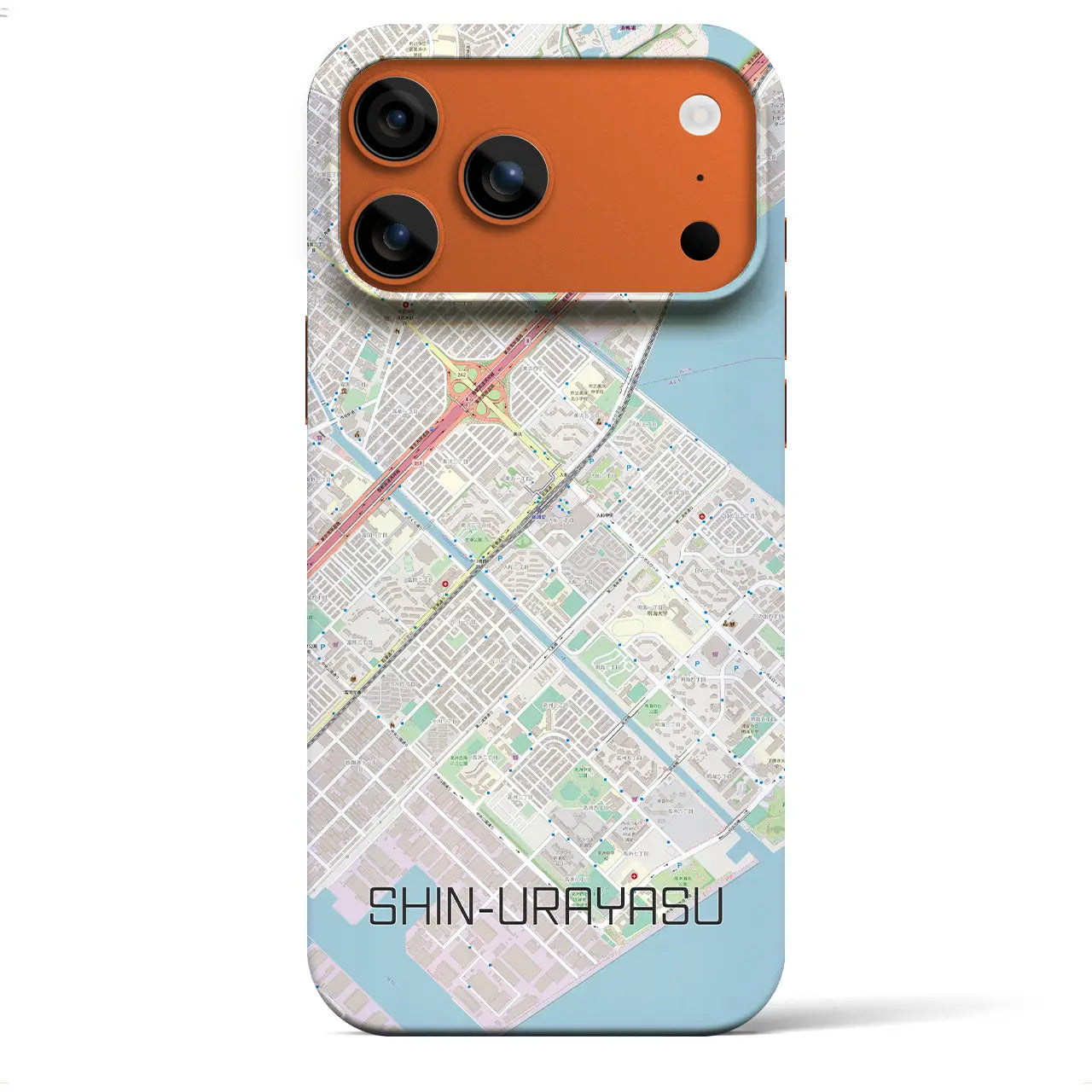 【新浦安(千葉県)】地図柄iPhoneケース(バックカバータイプ)ナチュラル・iPhone 17 Pro Max 用