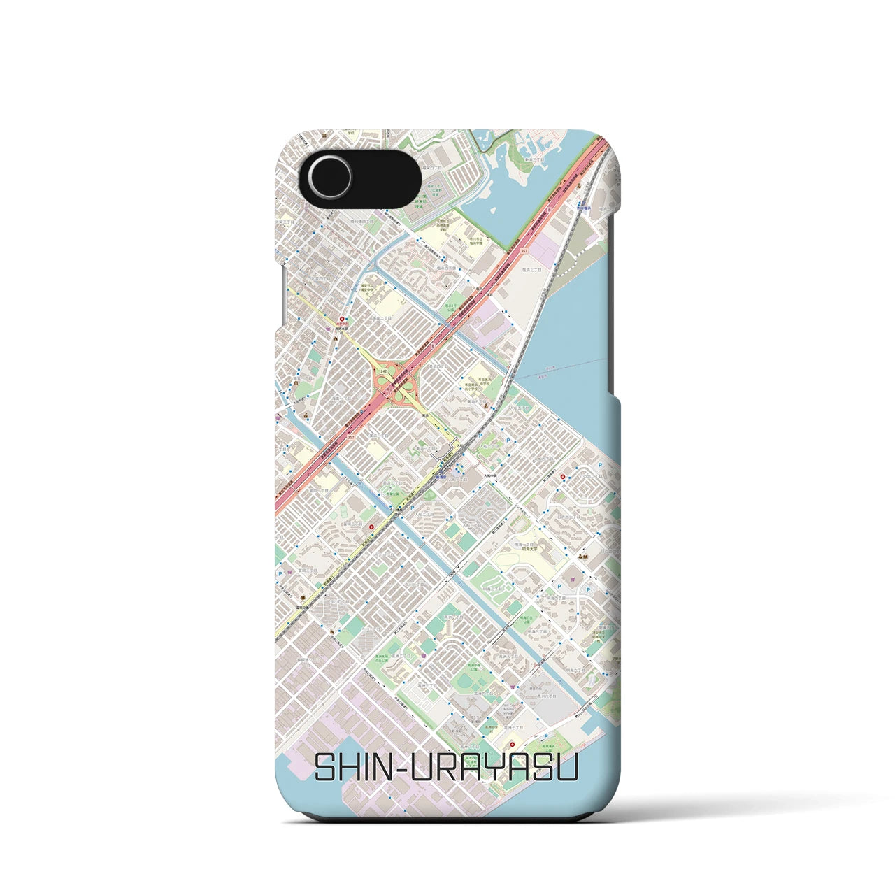 【新浦安(千葉県)】地図柄iPhoneケース(バックカバータイプ)