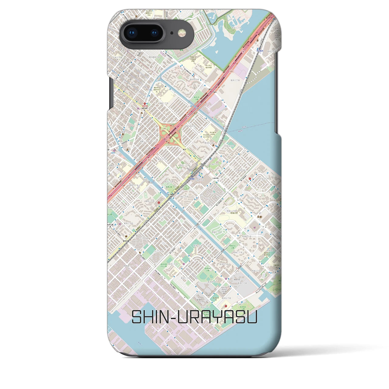 【新浦安(千葉県)】地図柄iPhoneケース(バックカバータイプ)