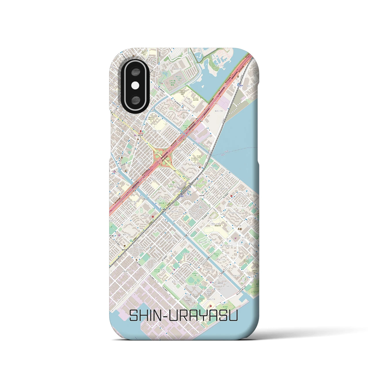 【新浦安(千葉県)】地図柄iPhoneケース(バックカバータイプ)